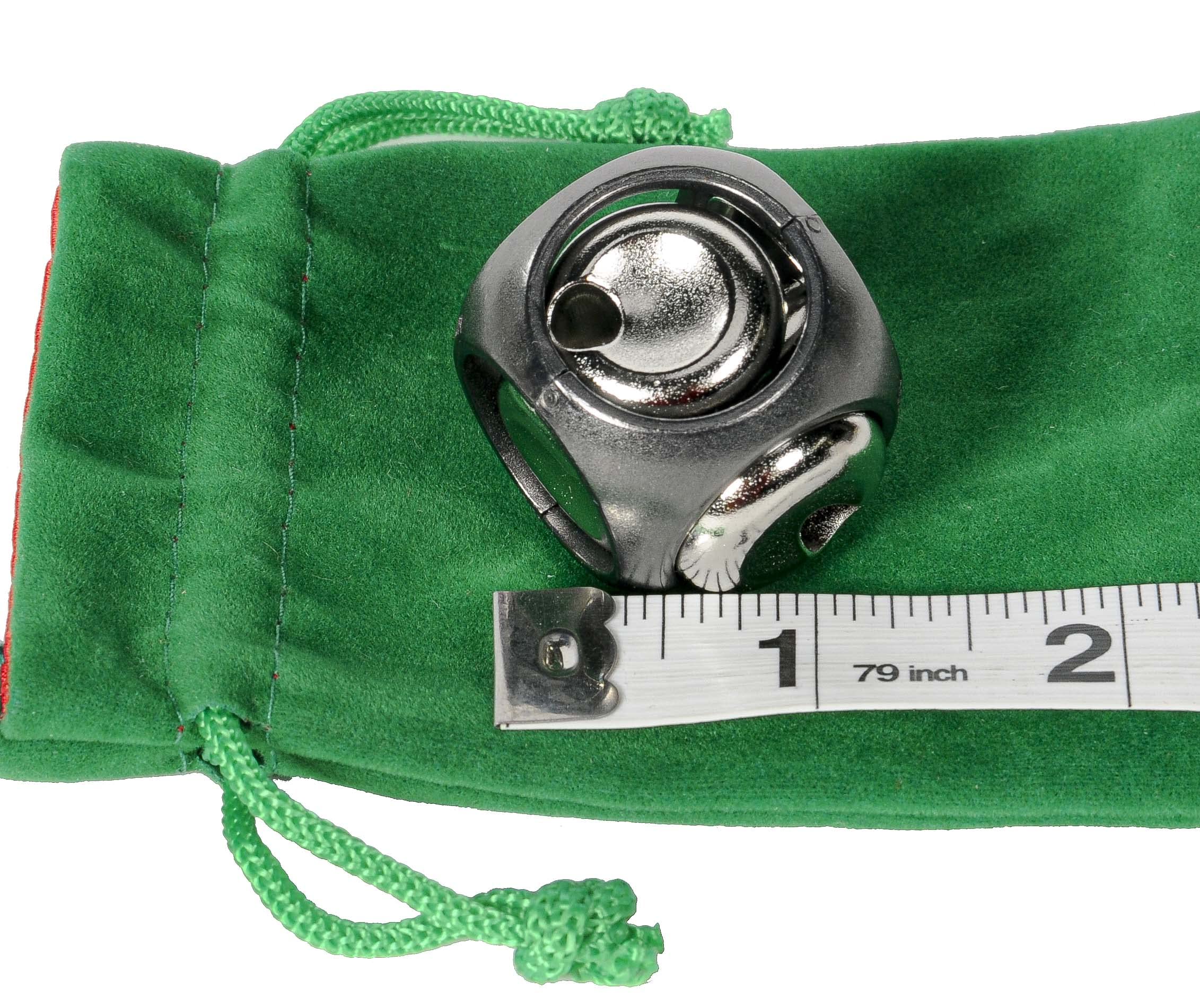 Hanayama Metal Brain Teaser Puzzles - 2022 New Releases Dice & Valve with 2 Green Velveteen/Red Satin Drawstring Pouches - Challenging Logic Games for Adults & Teens - Perfect for Office Stress Relief, Travel Entertainment & Gift Giving
