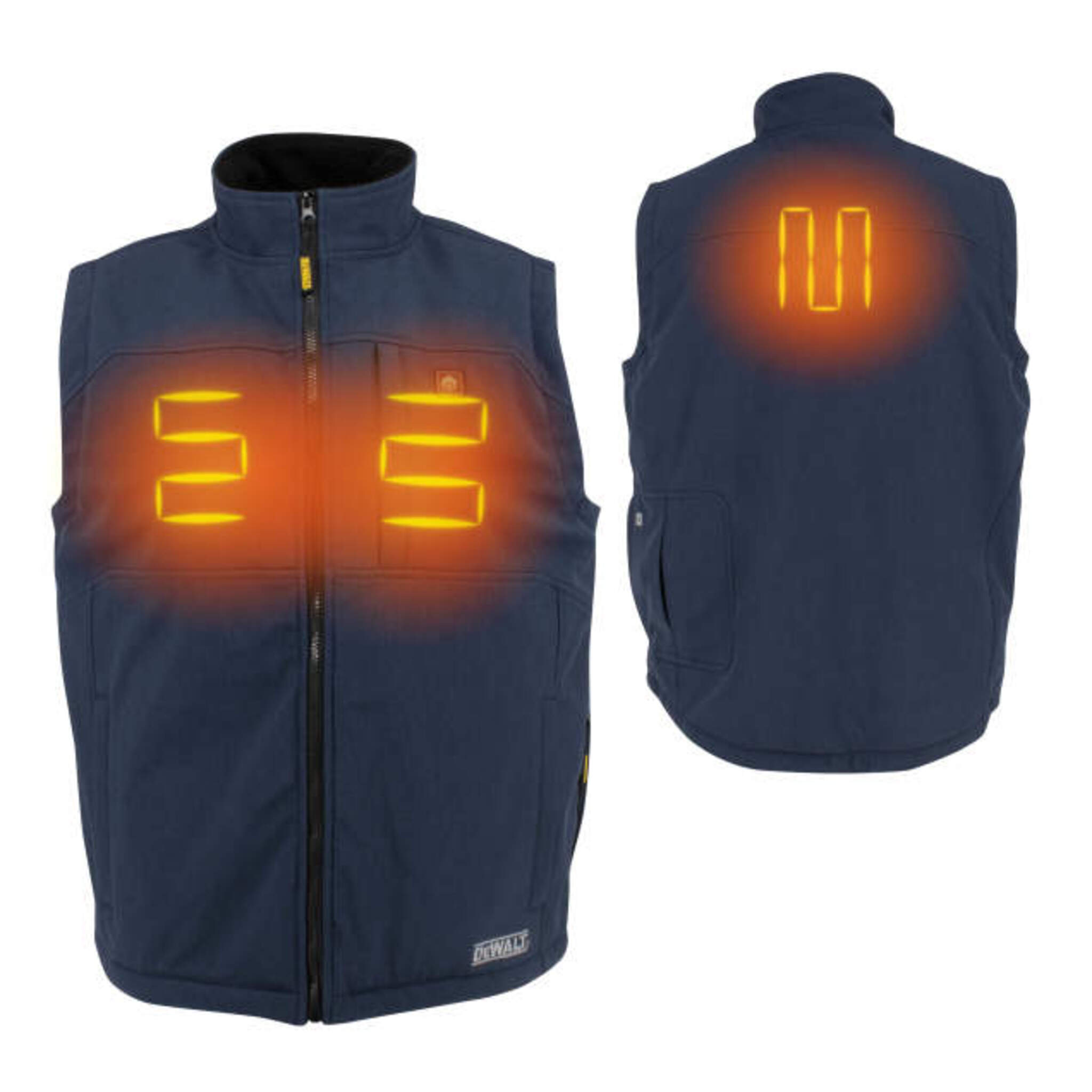 DEWALT® Men's Navy Heated Vest with Battery – Lightweight Winter Jacket, 3 Heating Zones, Moisture-Wicking Sherpa Lining, Adjustable Fit (Sizes S-3XL) | Perfect for Outdoor Work, Hunting & Cold Weather Activities