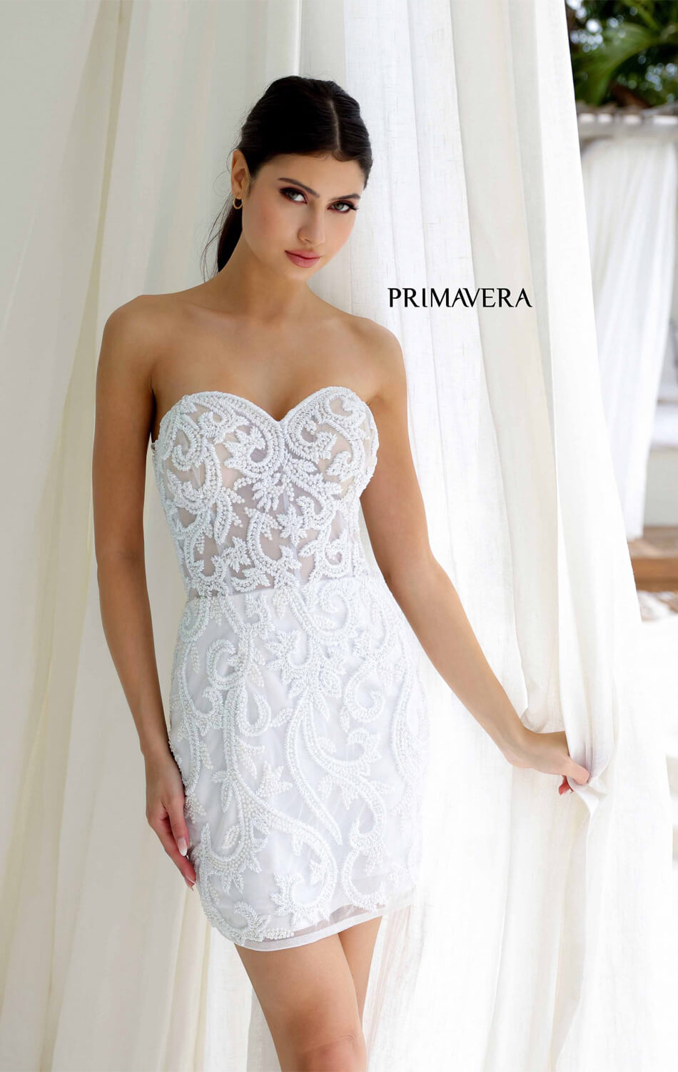Primavera Corset Beaded Mini Dress - Elegant Lace-Up Party Dress for Women | Perfect for Cocktail Parties, Date Nights & Special Occasions