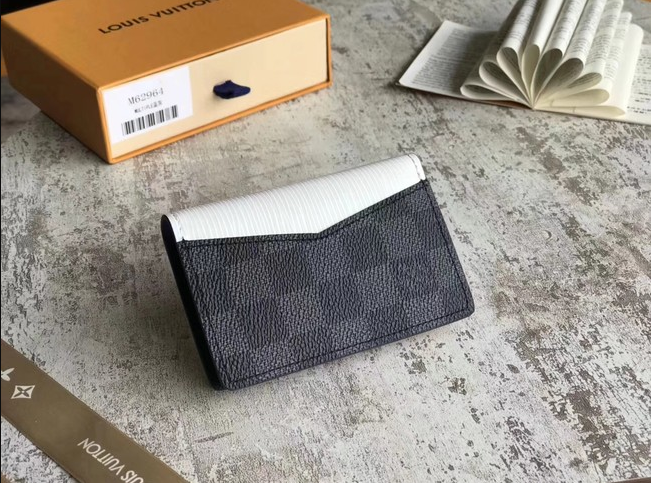 LV Pocket Organizer Wallet for Men - Genuine Epi Leather Card Holder - Perfect for Business Cards, Credit Cards & ID - Stylish Everyday Essential for Work & Travel