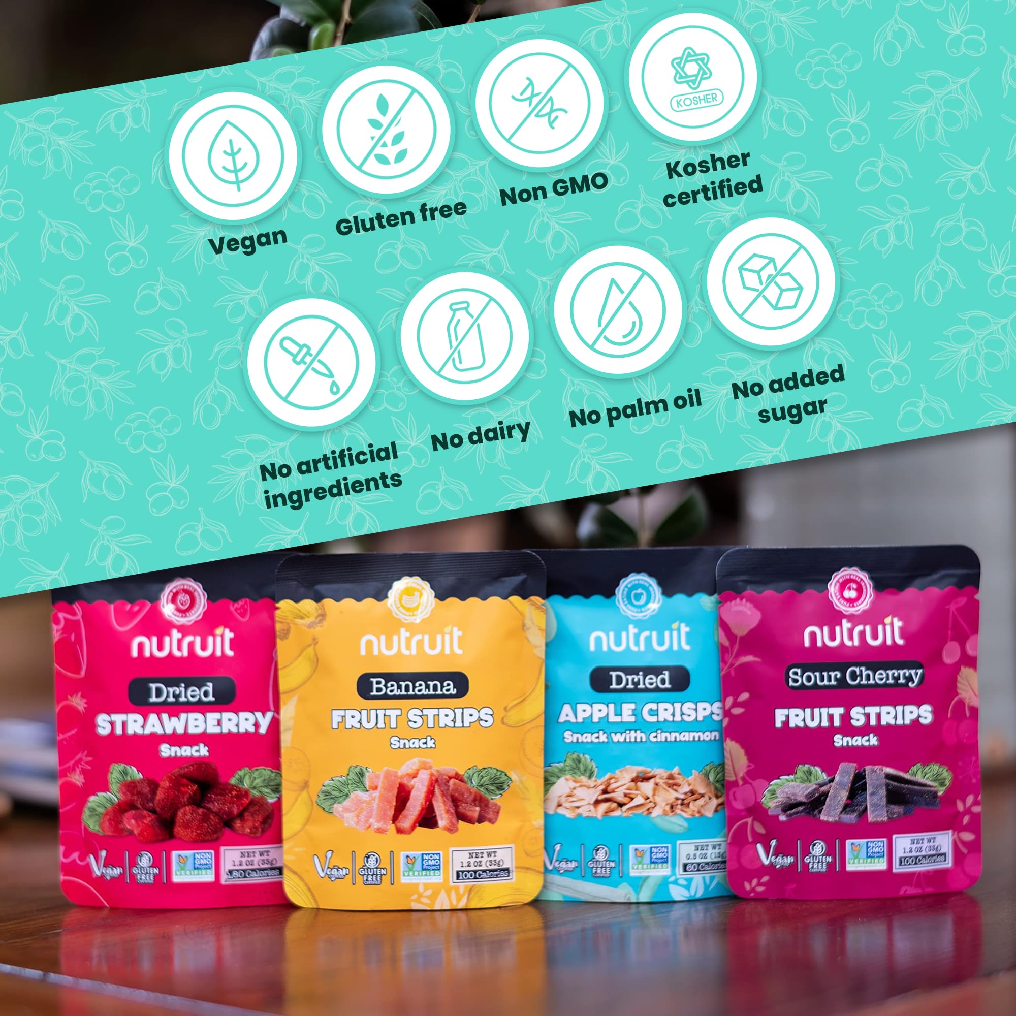 Nutruit Gourmet Healthy Snacks - 32 Pack MEGA Variety Box | Vegan, Gluten Free, Non-GMO Bulk Snacks | Kosher, High Protein & Fiber Plant-Based Snacks (1.2oz Packs) | Perfect for Office, Travel, School & On-the-Go Healthy Eating