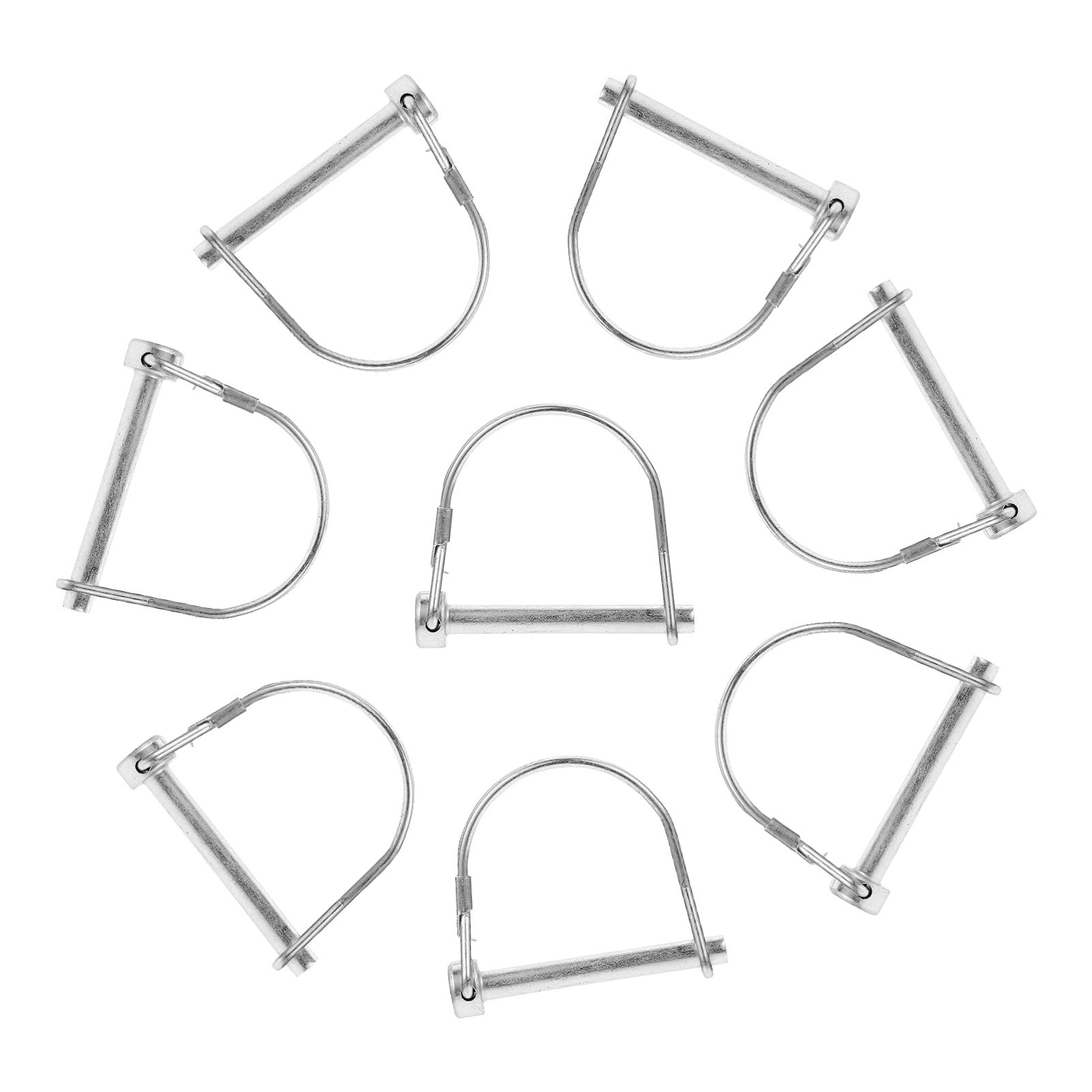 DOITOOL 8Pcs Carbon Steel Shaft Locking Pins - D-Shaped for Machinery Safety