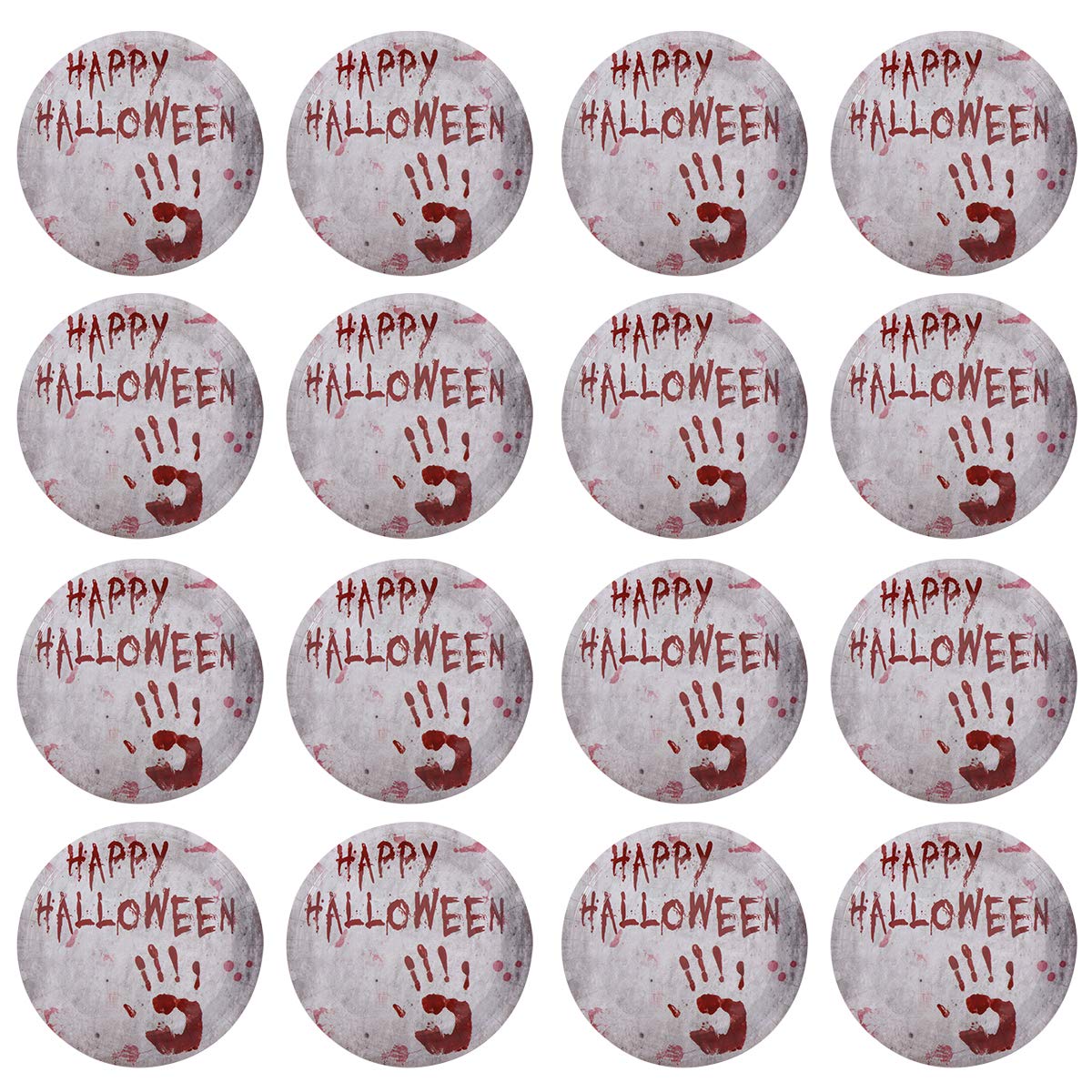 24PCS Halloween Blood Handprint Paper Plates - Disposable Party Trays for Spooky Decorations, Halloween Party Supplies, Trick or Treat, Haunted House & Themed Events