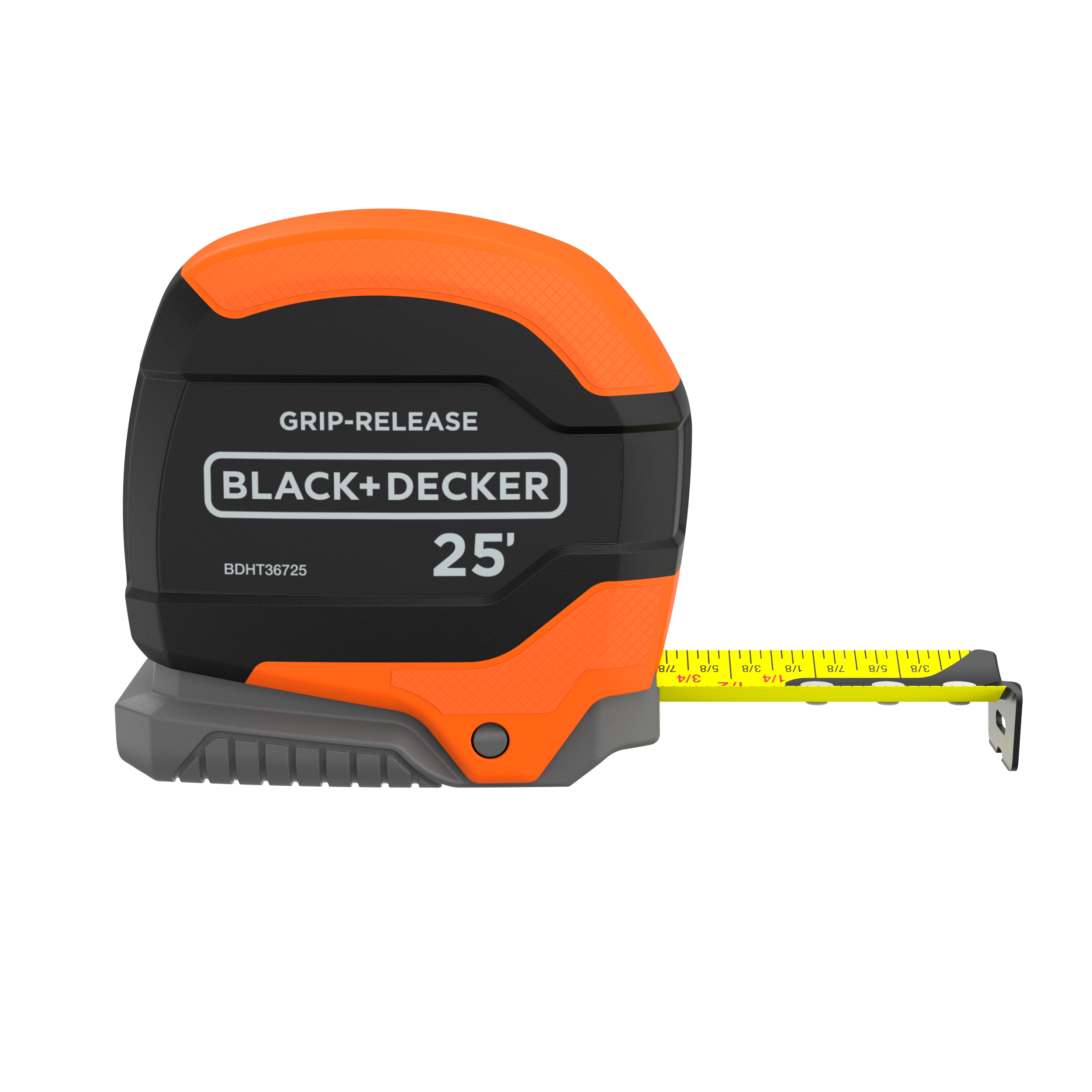 25ft Self-Locking Tape Measure with Grip Release - Durable Auto-Lock Retractable Measuring Tape for Construction, Carpentry, DIY Projects & Home Improvement
