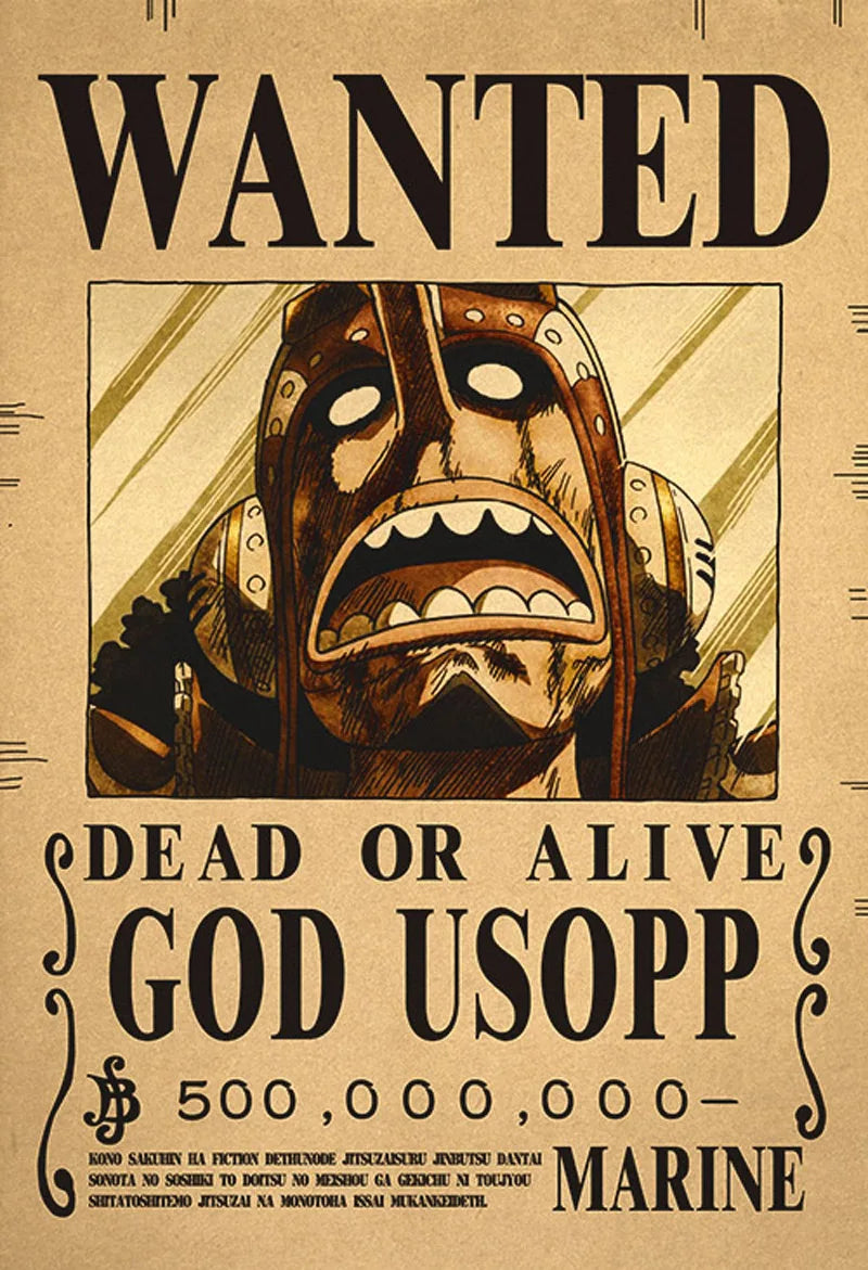 One Piece Bounty Wanted Sticker Posters - Anime Wall Decor for Bedroom, Office & Game Room - Perfect for Fans & Collectors