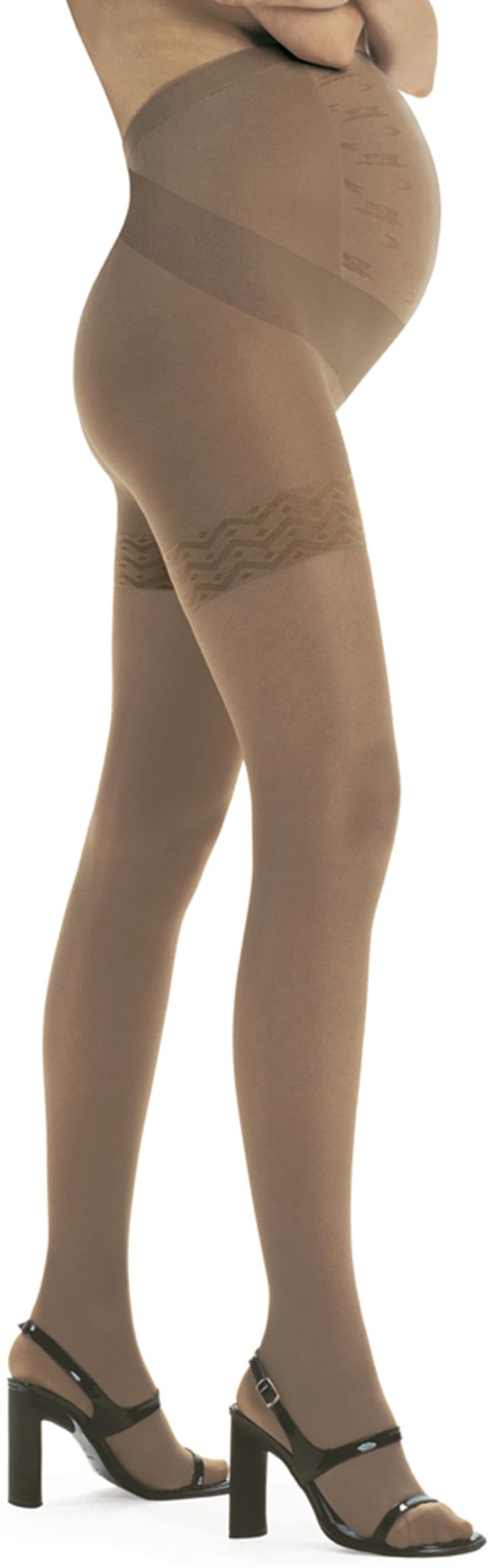 Solidea Maternity-Wonder Model Maman 140 Sheer Compression Support Tights for Pregnancy - Camel Size 2-M | Comfortable Maternity Leggings for Daily Wear, Work & Exercise