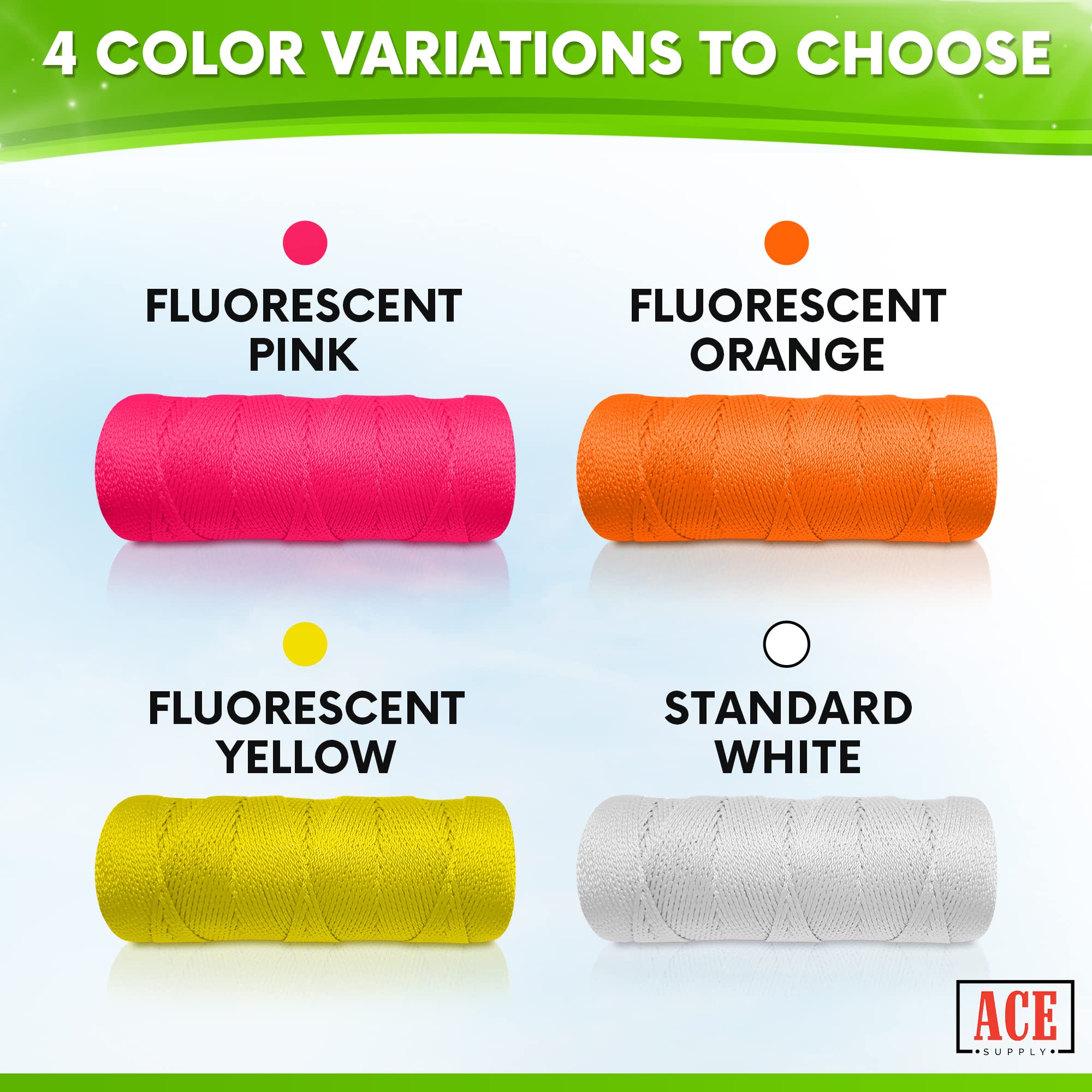 **Pink Mason Line String - 18# Braided Nylon Twine - 250 Ft Per Roll (144 Rolls Pack) - Durable Construction & Gardening String for Leveling, Masonry, and DIY Projects**    **Usage Scenarios:** Ideal for bricklaying, landscaping, gardening, fence alignment, and general construction leveling tasks.