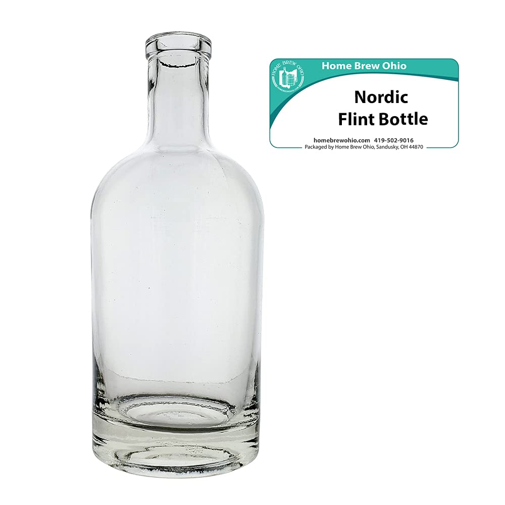 Premium Nordic Flint Bar Top Spirit Bottles - 750ml Glass Liquor Bottle for Whiskey, Vodka & Cocktails - Perfect for Home Bars, Restaurants & Gifting