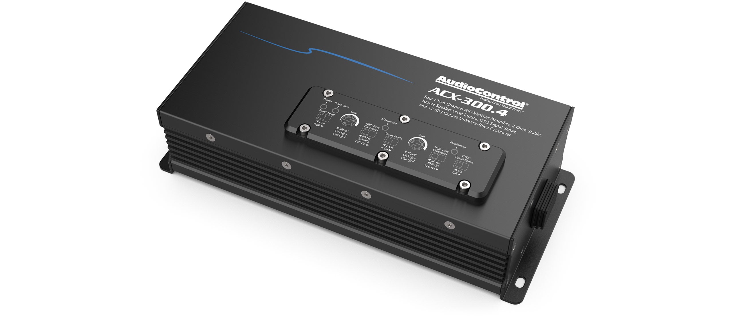 AudioControl ACX 300.4 4-Channel Marine Amplifier with Accubass® Technology - Waterproof Car Audio Amp for Boats, RVs & Outdoor Sound Systems