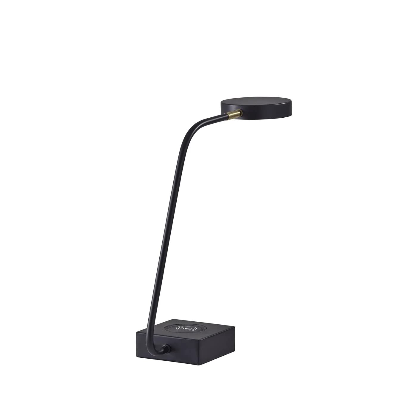 Adesso 3618-01 Conrad LED Desk Lamp with Wireless Charging - 7W Bright LED Light, 5W Qi Charger & USB Port - Perfect for Home Office, Study, Bedroom & Workspace Lighting