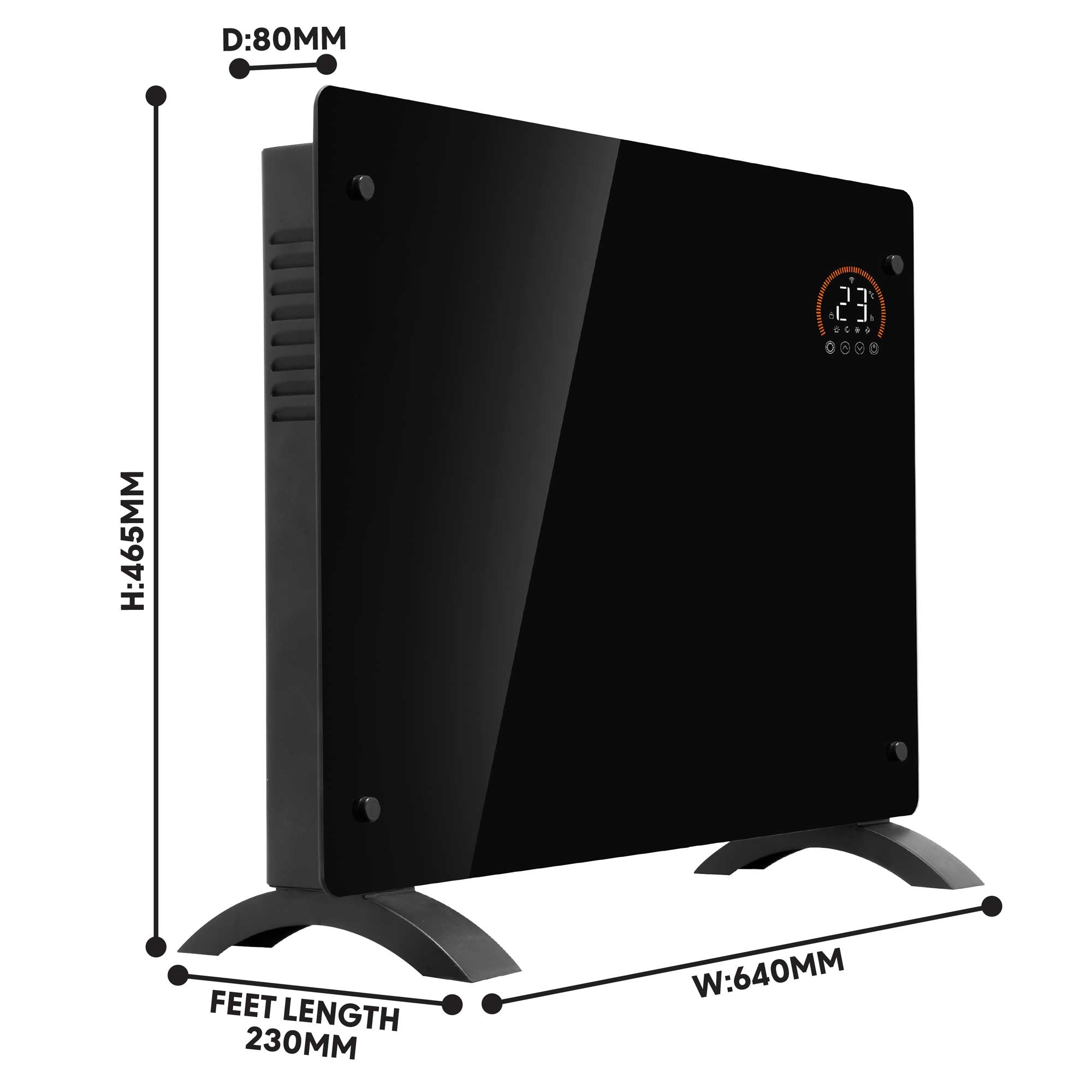 Baridi 1500W Smart WiFi Electric Glass Panel Heater with Remote Control & 24/7 Timer - Energy Efficient Space Heater for Bedroom, Office, Living Room - Modern Black Design (Model DH137)