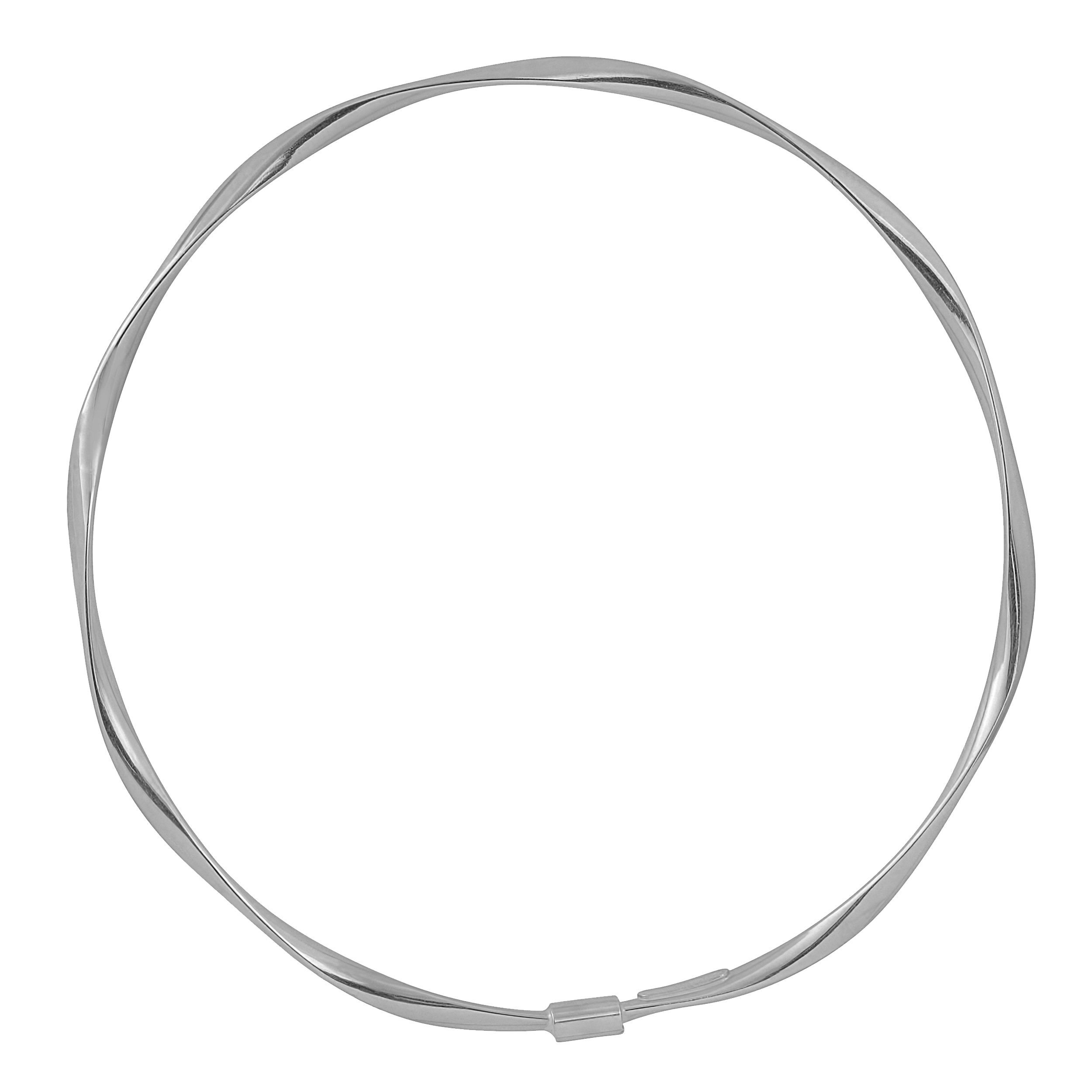10K Yellow Gold or White Gold 2.5mm Polished Twist Bangle Bracelet for Women - Elegant Jewelry Gift for Birthday, Anniversary & Special Occasions