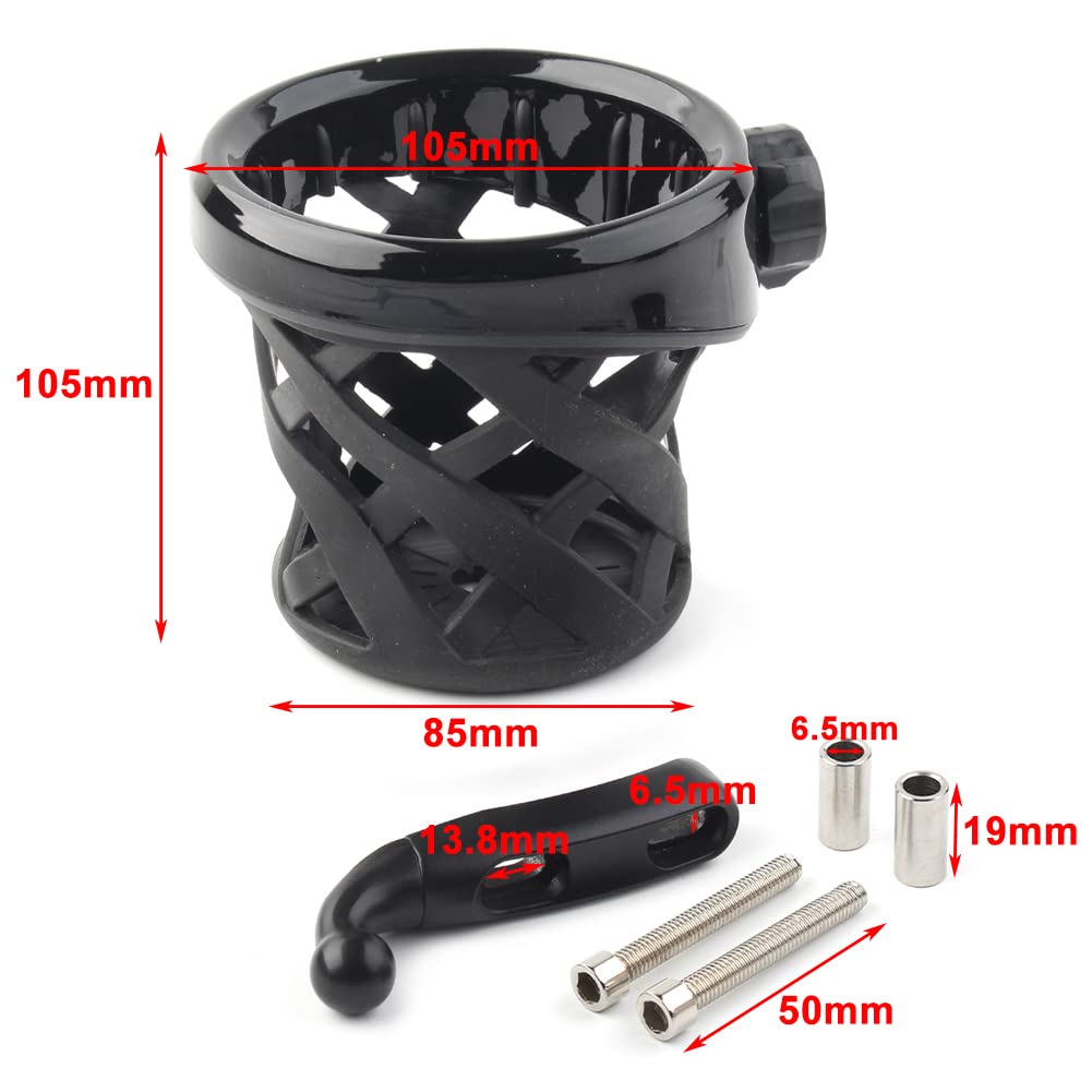 Universal Motorcycle Handlebar Cup Holder for Honda Goldwing GL1800 (2001-2021) & F6B (2013-2021) - Black - Durable Drink Mount for Bikes, Perfect for Long Rides & Road Trips