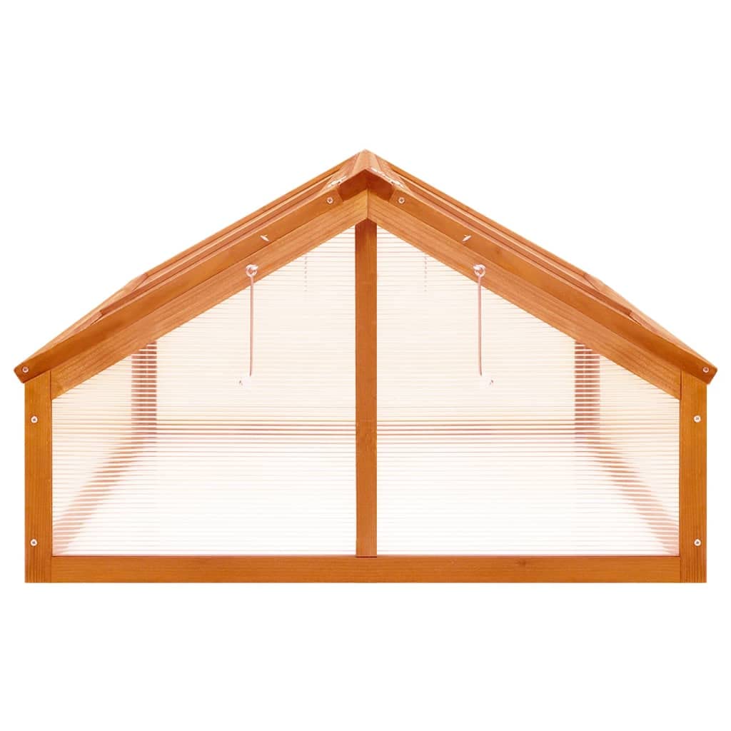 vidaXL Brown Wooden Greenhouse for Outdoor Garden | Firwood Construction with Hinged Lid & Open Bottom | Perfect for Growing Herbs, Vegetables & Flowers | Easy Assembly Required