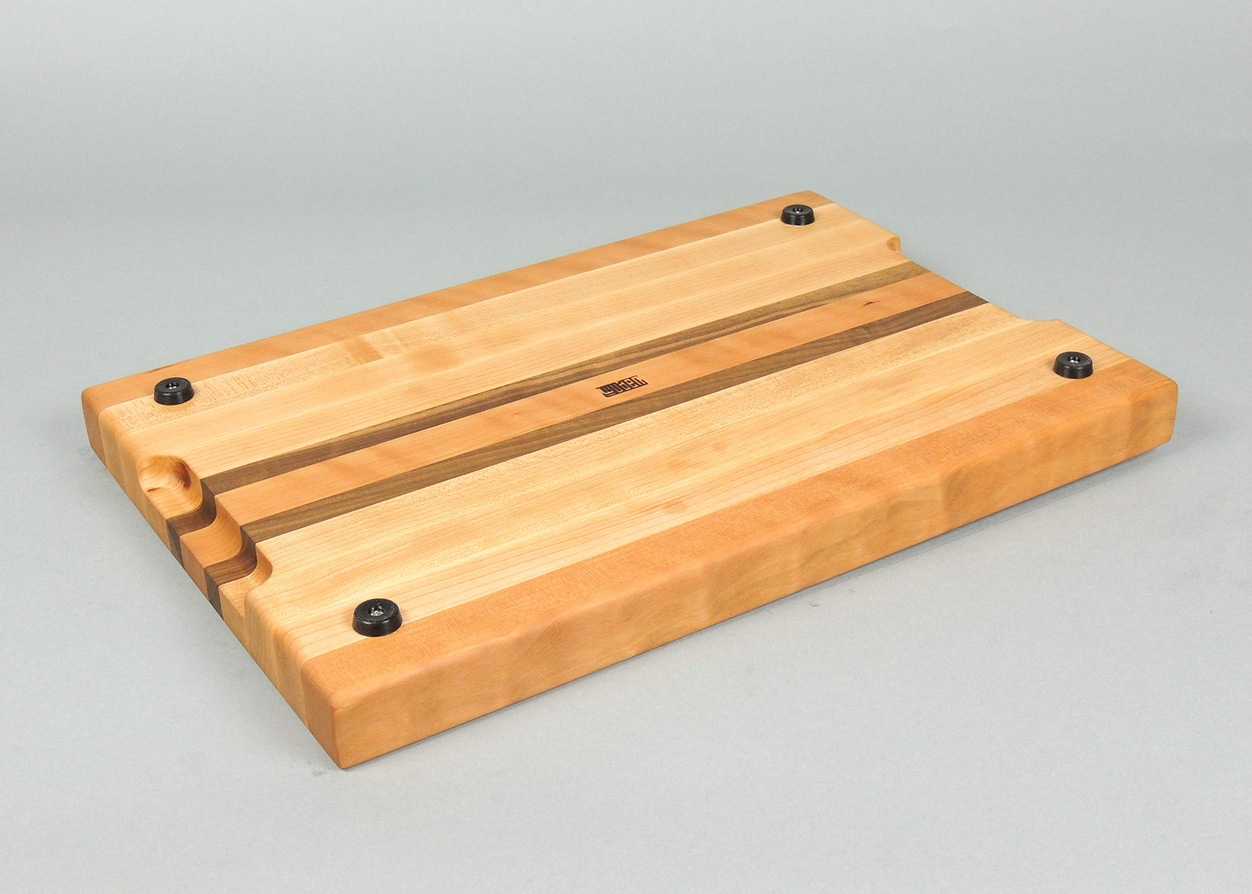 Premium Edge Grain Cherry, Maple & Walnut Cutting Board - Durable Wood Chopping Board for Kitchen, Charcuterie & Serving - Perfect for Chefs & Home Cooking