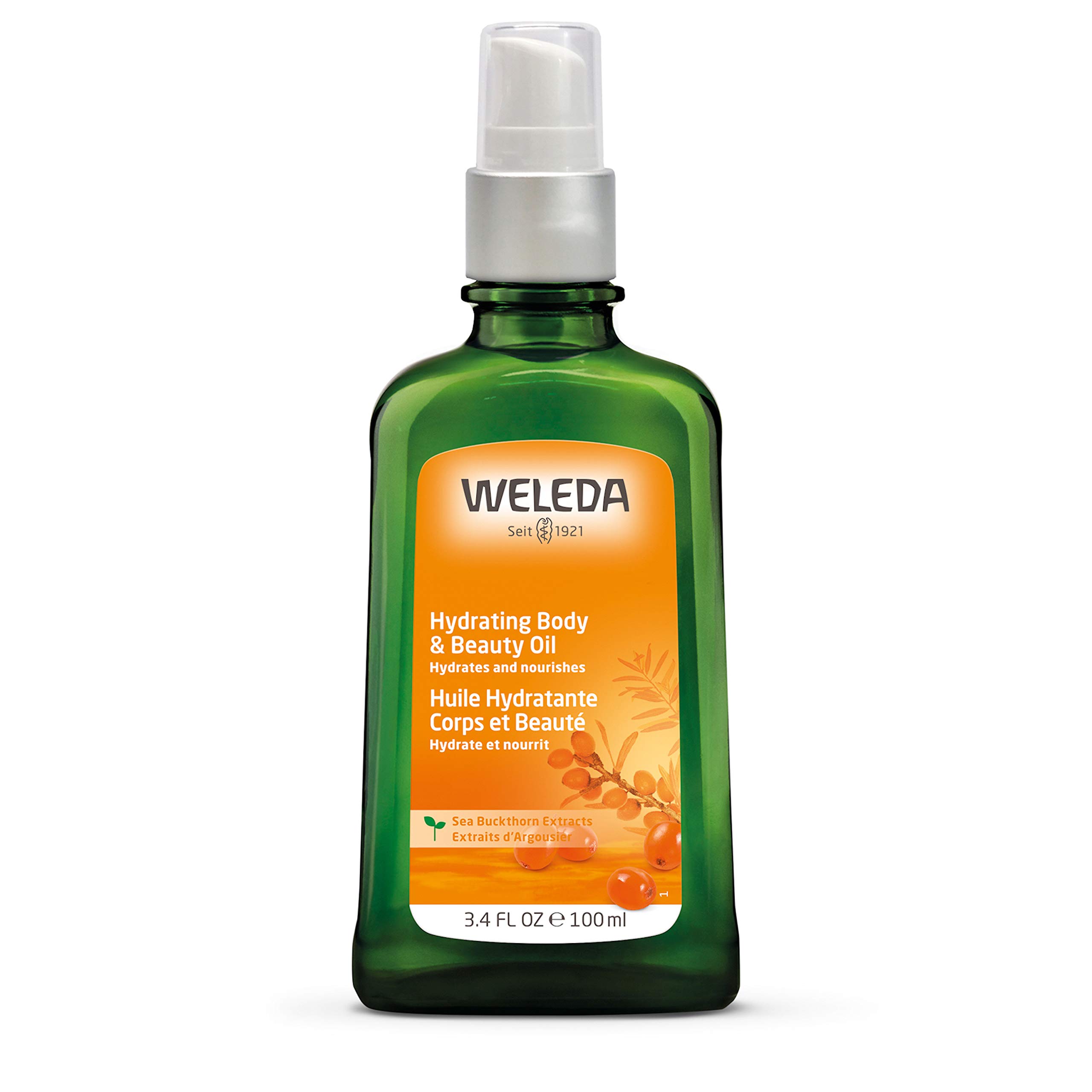 Weleda Sea Buckthorn Body Oil 3.4 fl oz - Hydrating & Nourishing Dry Skin - Perfect for Massage, After Shower & Winter Care