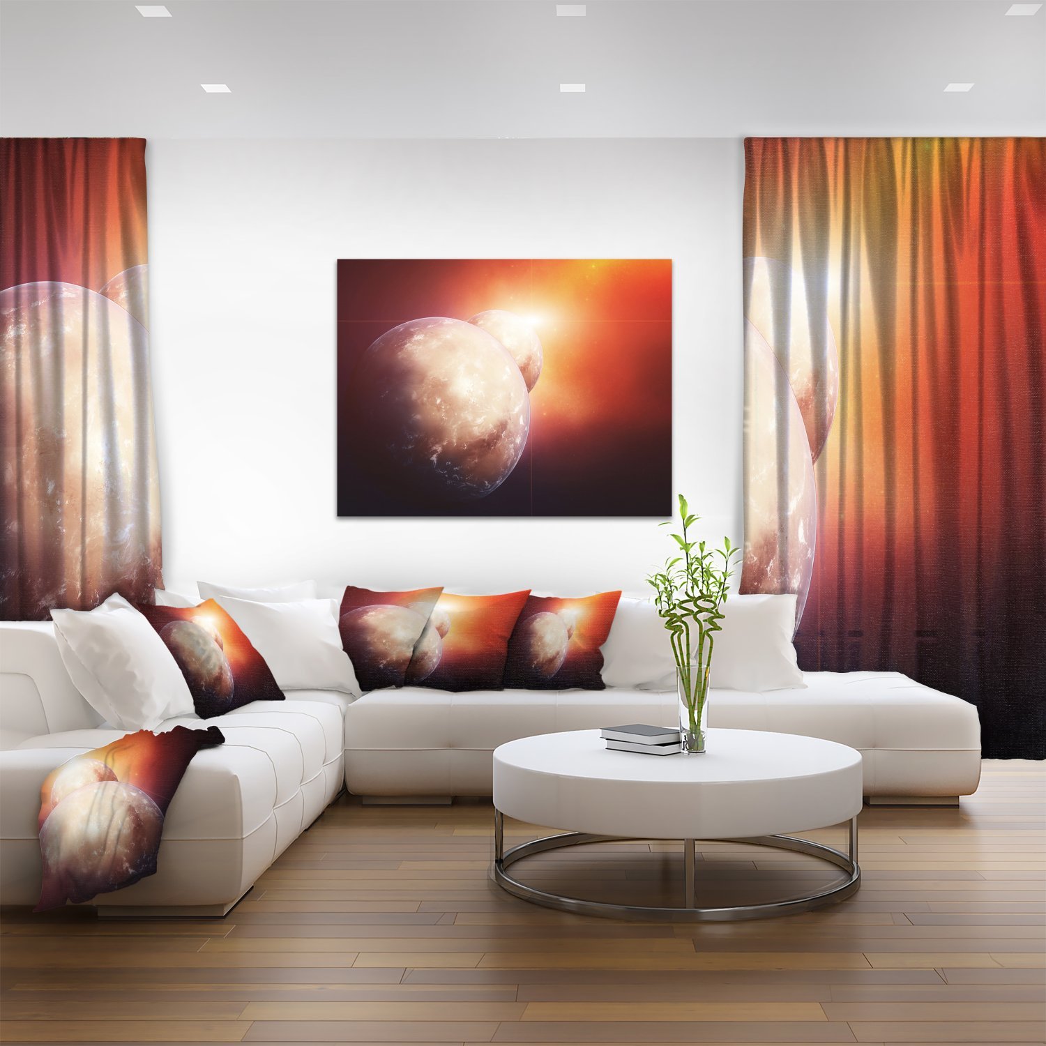 Rising Star Spacescape Canvas Art Print - Stunning Planets & Galaxy Wall Decor for Living Room, Bedroom & Office