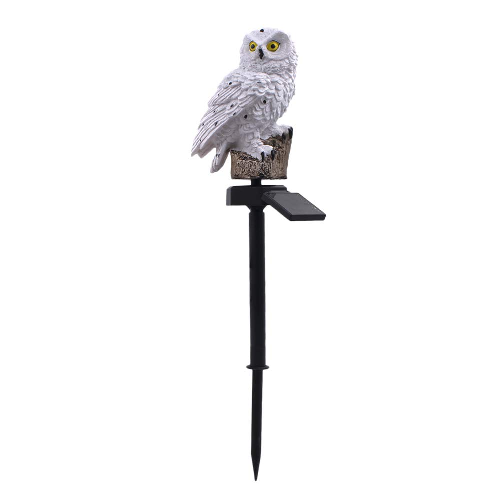 Solar Owl LED Garden Lights - Waterproof Outdoor Landscape Lighting with Auto On/Off, White Bird Decor for Yard, Pathway, Patio, and Garden Decorations