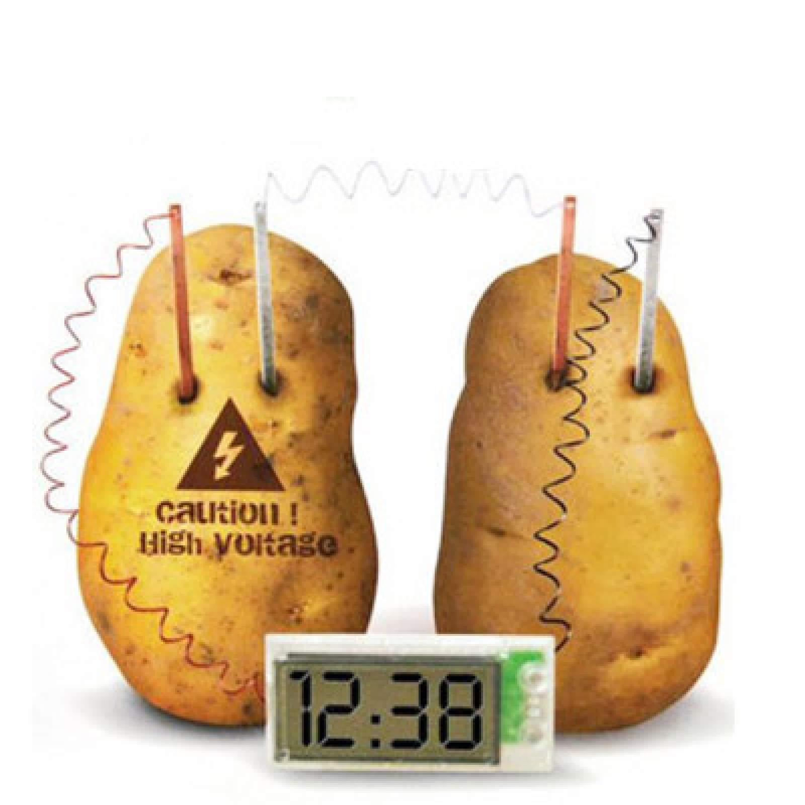 WHZ DIY Potato Digital Clock Kit - Green Science Educational Toy with 2 Inch LCD Screen for Kids & Teens (Potato Not Included) - Perfect for STEM Learning, Science Projects & Home School Activities