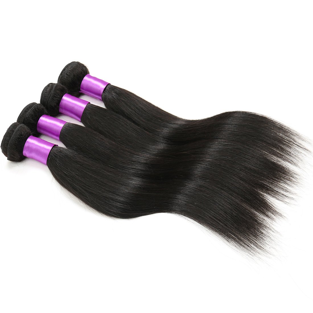 100% Virgin Brazilian Straight Human Hair Extensions - Unprocessed 4-Piece Weave Set (20 22 24 26 Inches) | Natural Black Hair for Styling, Lengthening & Volumizing | Perfect for Daily Wear, Parties & Special Occasions