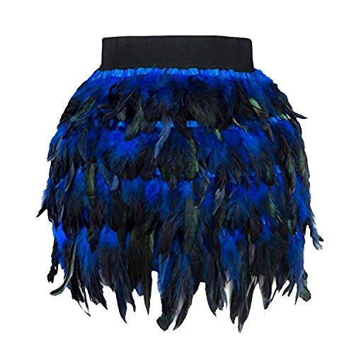 Plaid Christmas Tree Skirt for Women - Santa & Halloween Faux Feather A-Line Mini Skirt | Perfect for Cosplay, Holiday Parties & Festive Gatherings