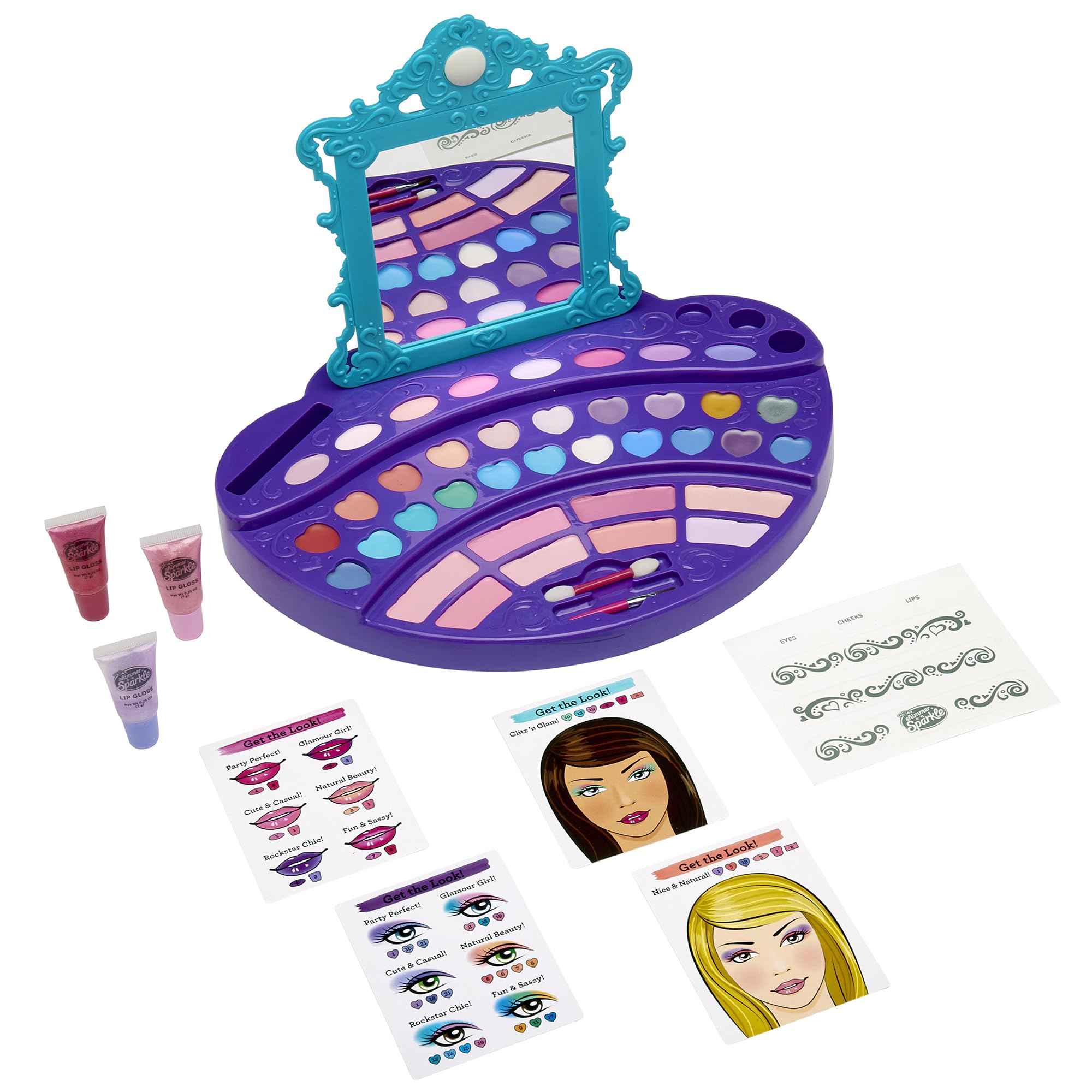 Cra-Z-Art Shimmer 'n Sparkle Ultimate Makeup Designer Kit for Kids - 24-Piece Pretend Play Cosmetic Set with Glitter & Sparkle for Dress Up, Birthday Gifts & Role Play (Ages 6+)