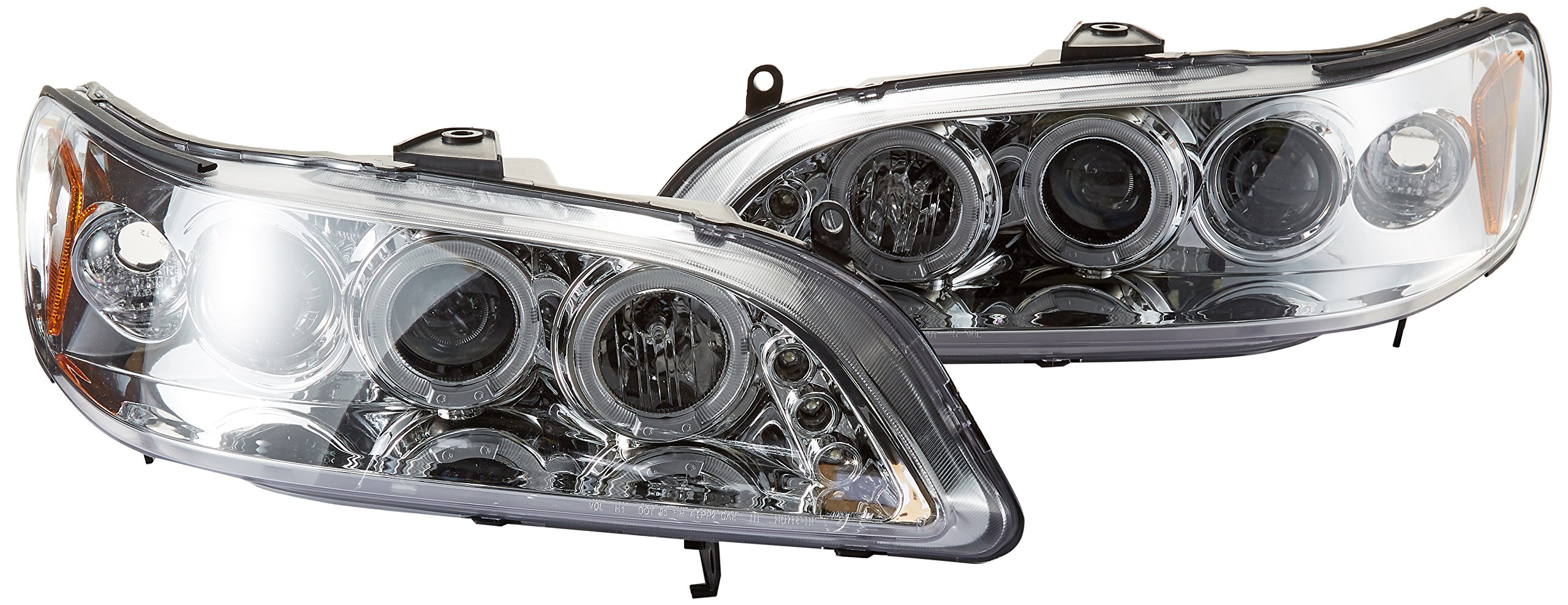Spec-D Tuning 2LHP-ACD98-TM LED Projector Halo Headlights for Honda Accord - Chrome Clear Lens - High Performance Lighting for Night Driving & Custom Car Styling