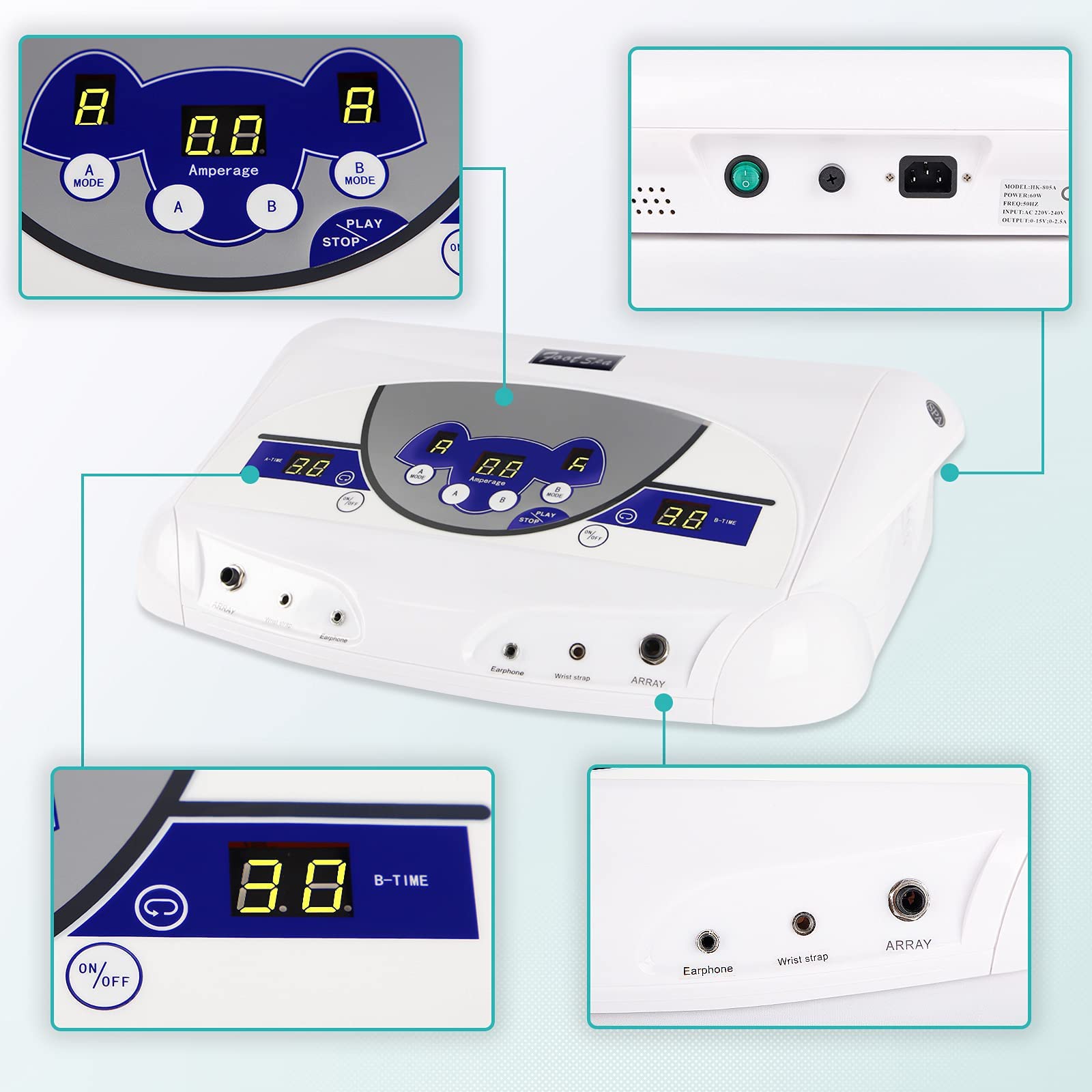 Dual Foot Spa Detox Machine - Ionic Foot Bath with MP3 Player for Home Relaxation & Beauty Care | Perfect for Stress Relief & Self-Care Routine