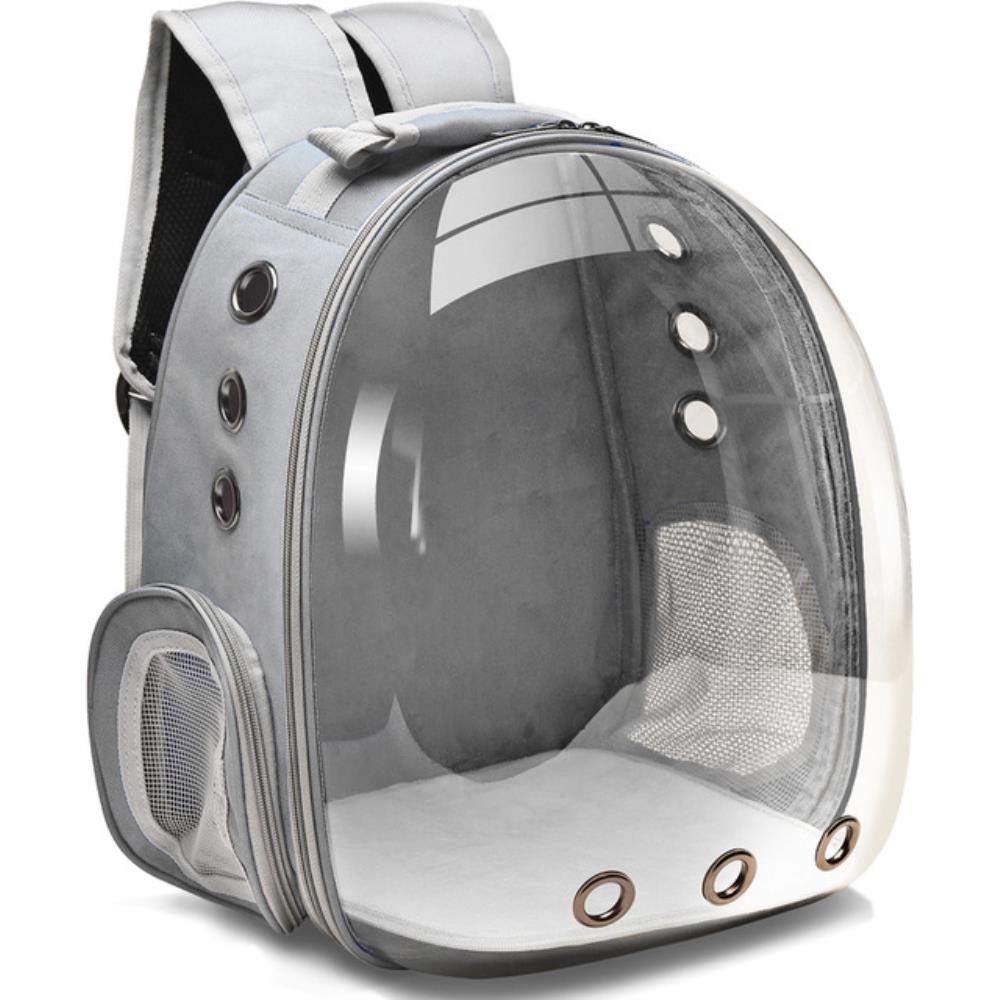 Breathable Cat Carrier Backpack - Portable Pet Travel Bag for Small Dogs & Cats, Space Capsule Design, Lightweight & Durable - Perfect for Air Travel, Vet Visits & Outdoor Adventures (Gray)