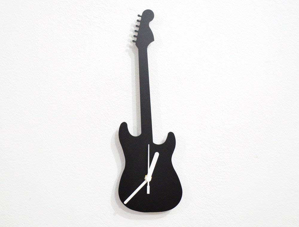 Electric Guitar Wall Clock - Silent Non-Ticking Battery Operated, Perfect for Music Lovers & Home Decor - Great for Bedroom, Living Room, Studio & Gift Giving