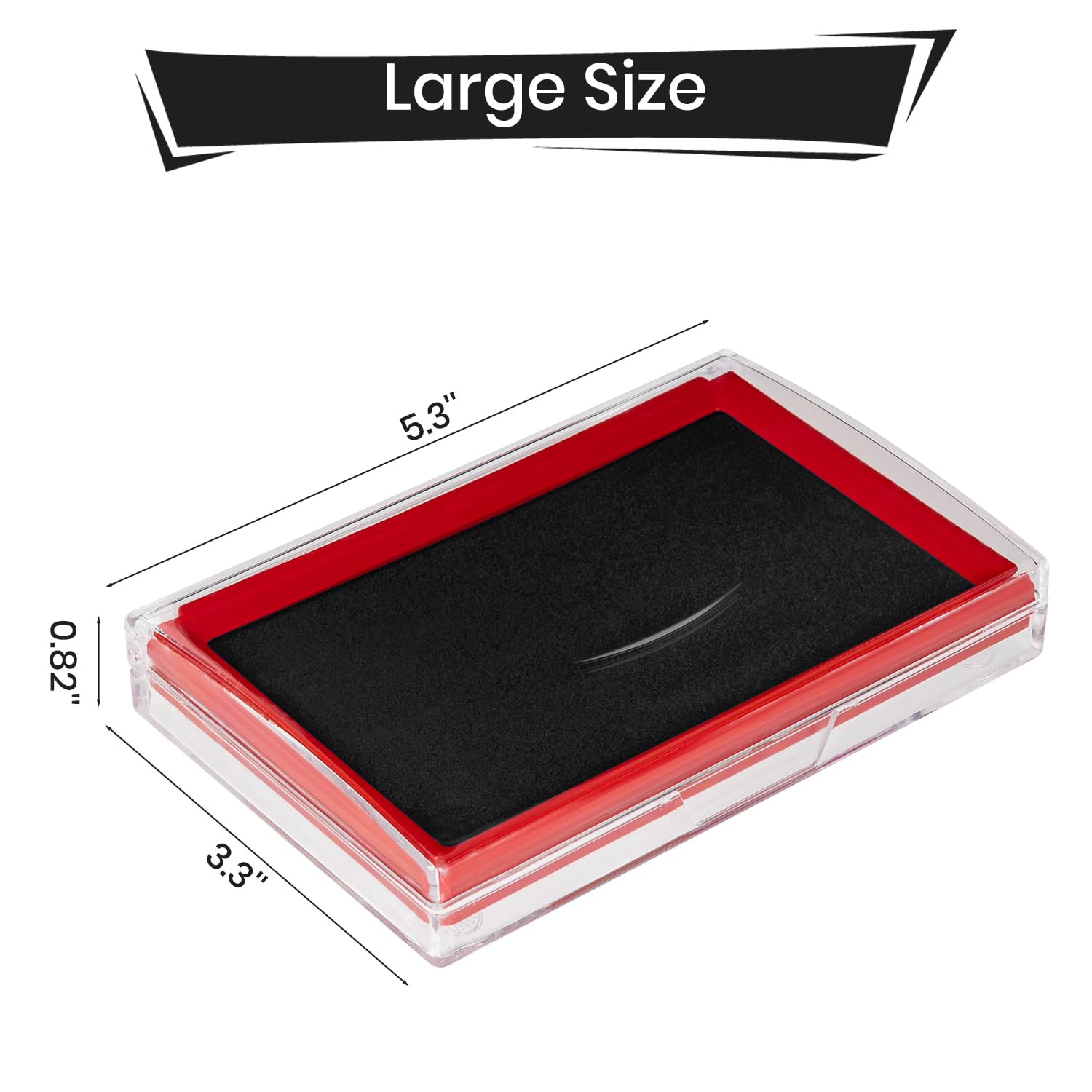 Black Stamp Pad 5.3x3.3 Inch - Premium Ink Pad for Scrapbooking, Card Making & Document Stamping - Self Inking Stamp Pad for Arts, Crafts & Office Use