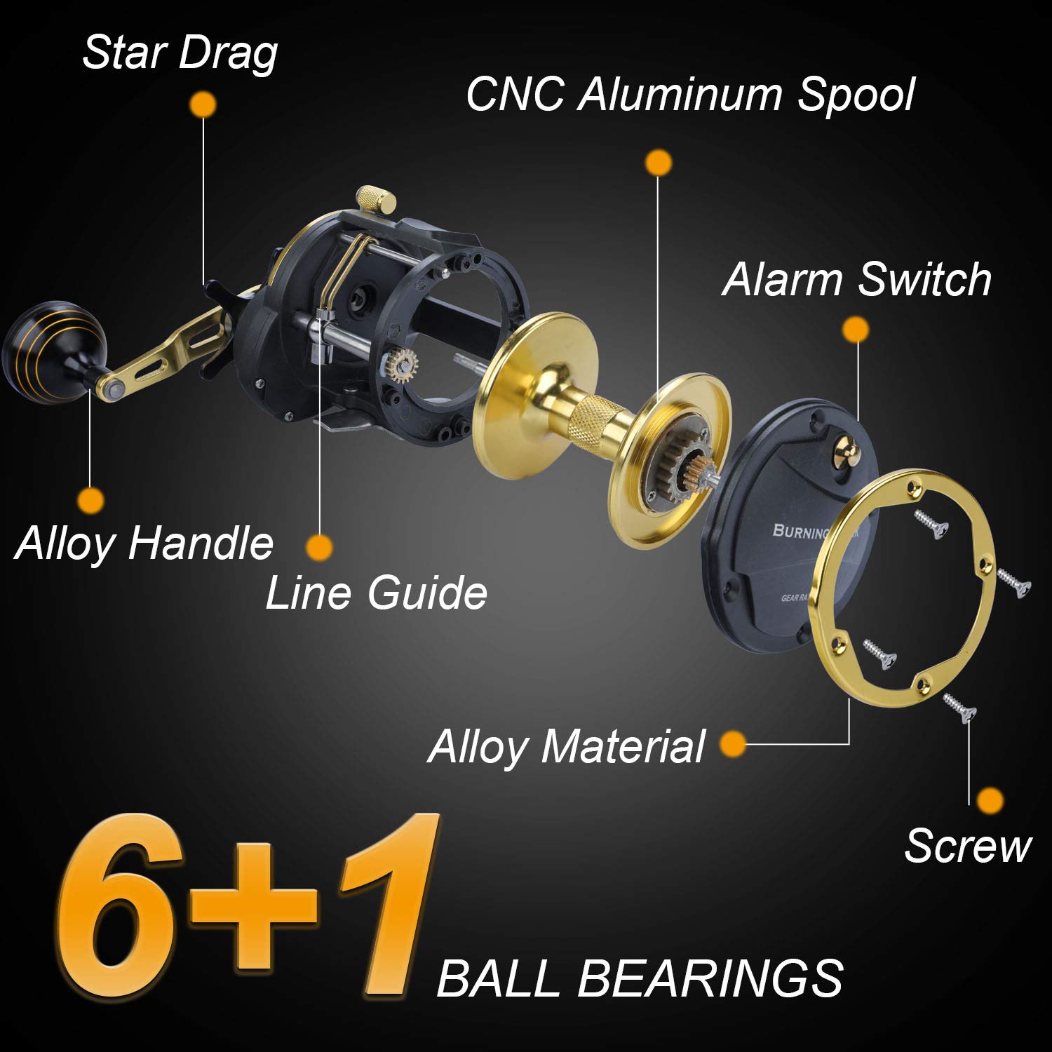 Sougayilang Saltwater Trolling Reel with Level Wind - Heavy Duty Boat Fishing Reel for Sea Bass, Grouper & Offshore Fishing - Perfect for Deep Sea, Ocean & Saltwater Angling Adventures