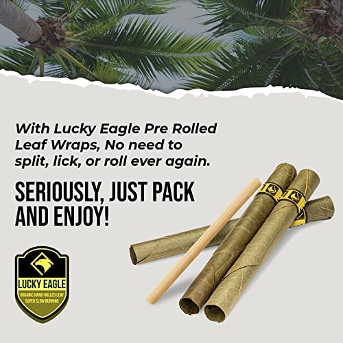 Lucky Eagle Mini Pre-Rolled Cones - Natural Palm Leaf Pre-Wraps for Smoking - 25 Cones per Pack (5-Pack Box) - Perfect for Travel & Quick Rolling