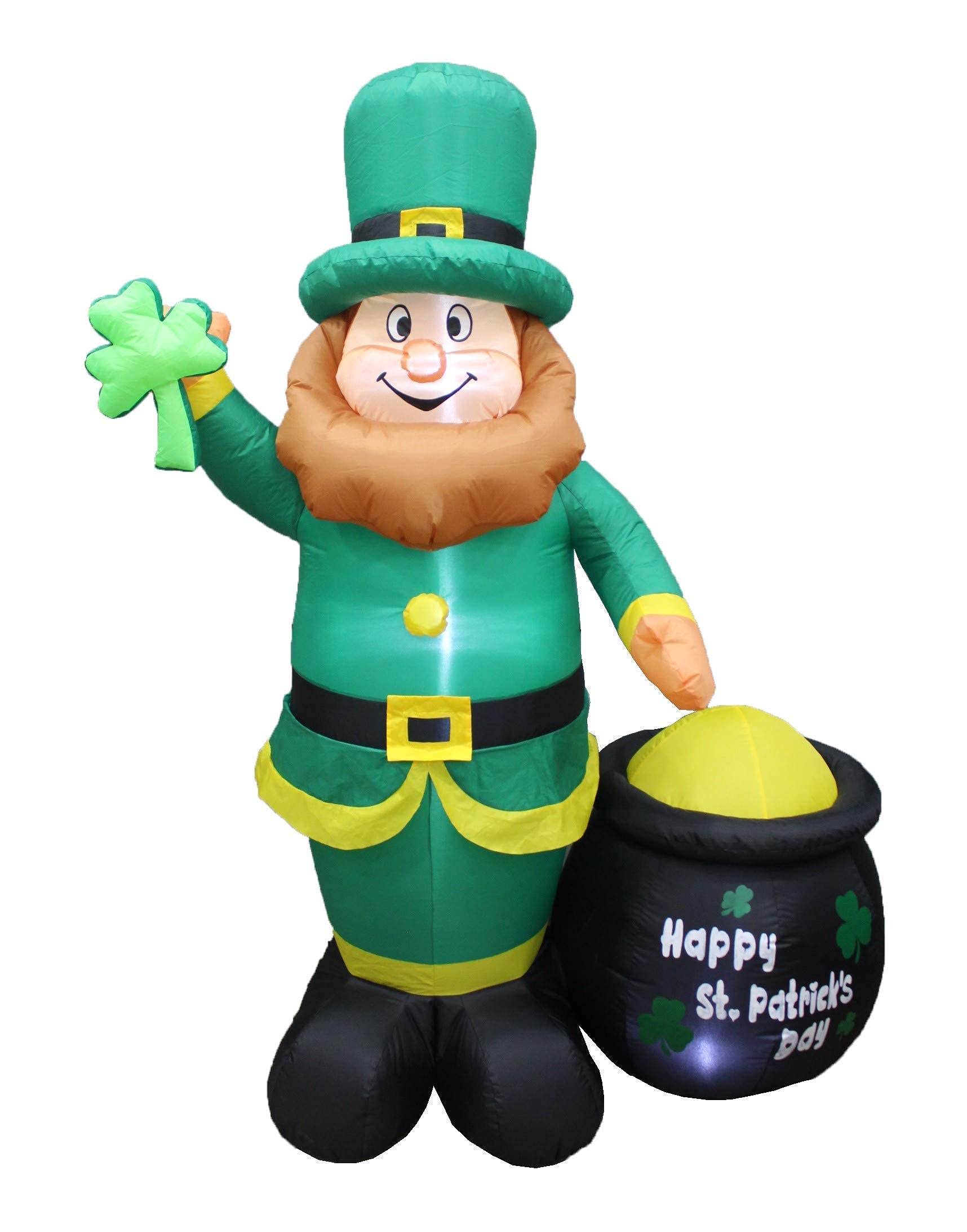 6ft Tall Inflatable Leprechaun with Pot of Gold & Patriotic Uncle Sam - Saint Patrick's Day & 4th of July Party Decorations Bundle - Perfect for Backyard Celebrations, Holiday Festivities, and Outdoor Themed Events