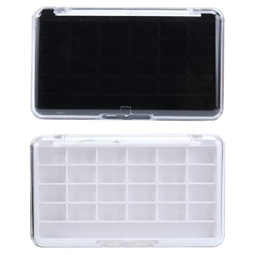 PACKOVE 24 Grid Empty Eyeshadow Palette - Refillable Makeup Case for Depotting & Organizing Eyeshadows, Lipsticks - Perfect for Travel & Professional Makeup Artists