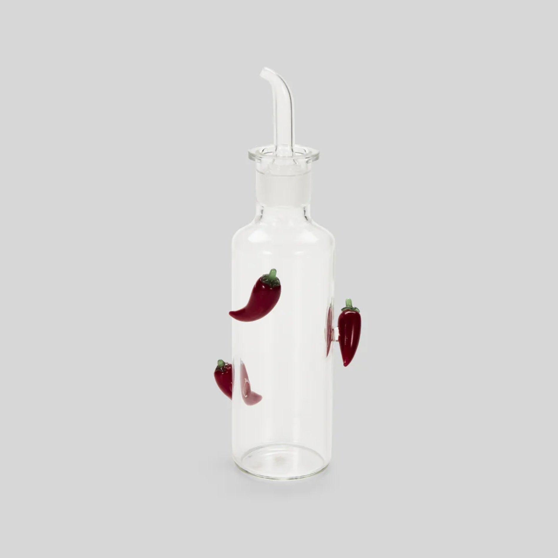 MAISON BALZAC Premium Glass Chilli Oil Bottle - 210mL Clear/Red - Perfect for Cooking, Gifting & Gourmet Kitchen Decor