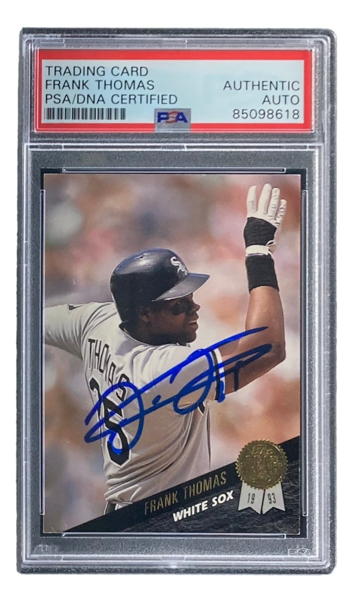 Frank Thomas Autographed 1993 Leaf #195 Chicago White Sox Baseball Card - PSA/DNA Certified - Perfect for Sports Memorabilia Collectors & White Sox Fans