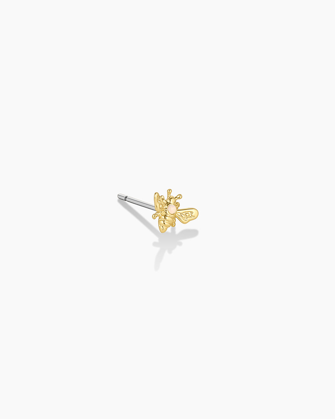 Bee Single Stud Earrings for Women - Dainty Gold Plated Minimalist Studs - Perfect for Everyday Wear, Work & Special Occasions