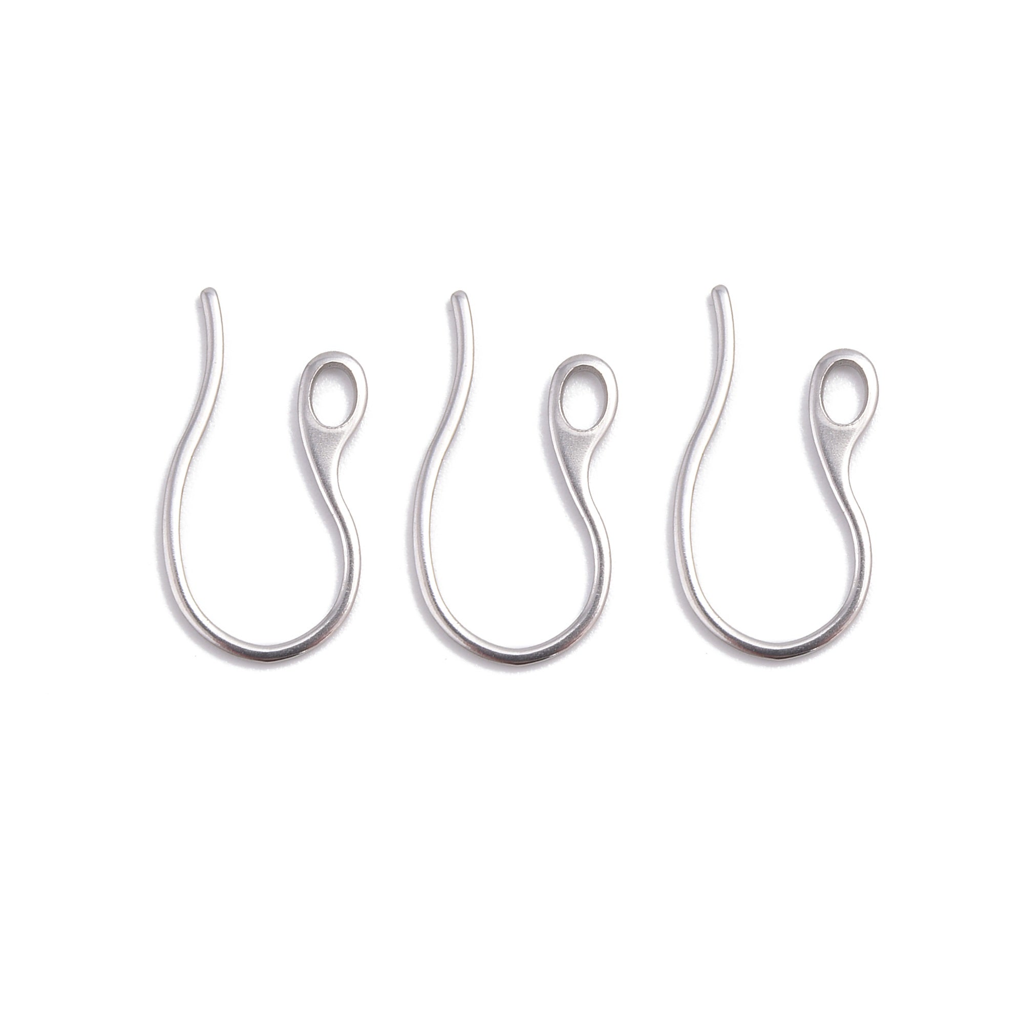 304 Stainless Steel Wire Earring Hooks - 11.4x22mm (24 Pieces) - Durable Jewelry Making Supplies for DIY Earrings, Handmade Crafts & Professional Jewelry Design