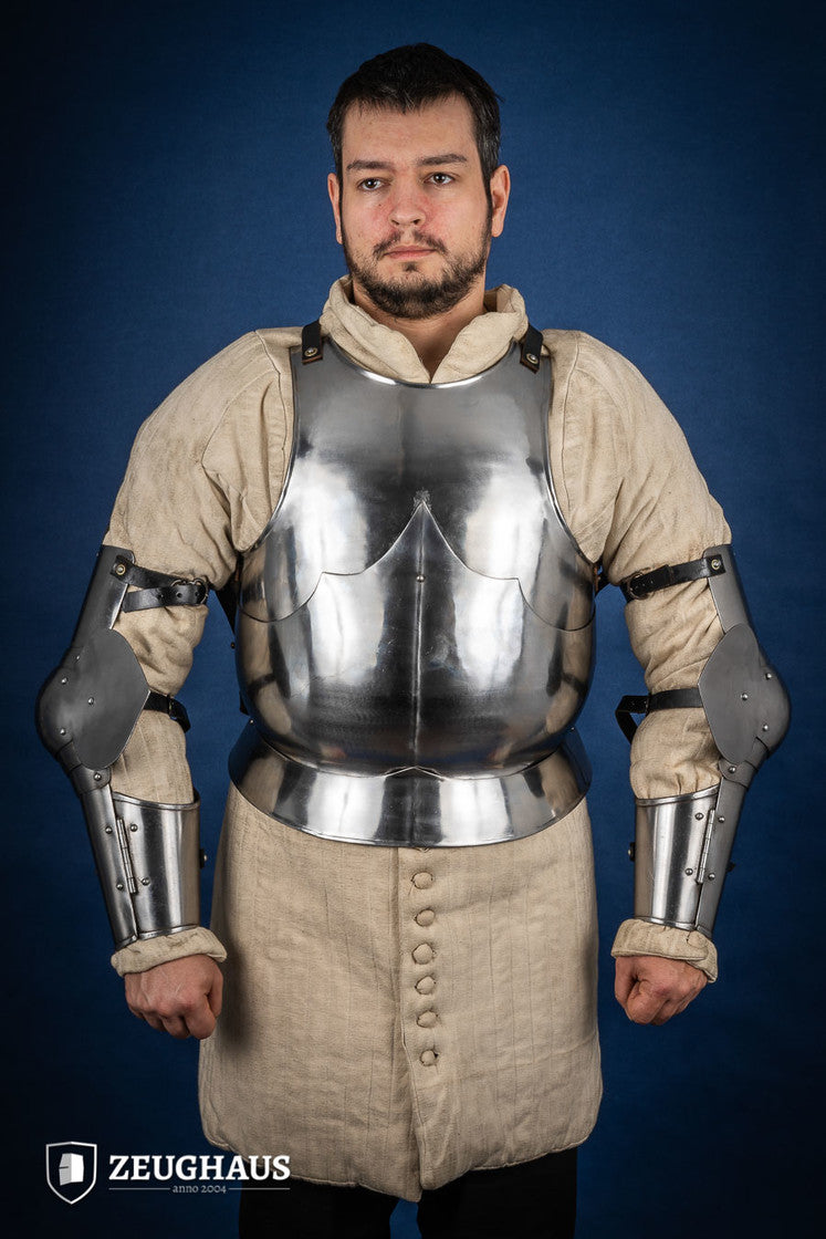 15th Century Medieval Armor - 1.6mm Polished Steel Knight Arm Armor for LARP, Cosplay & Historical Reenactment - Perfect for Renaissance Fairs, Theater Performances & Medieval Events