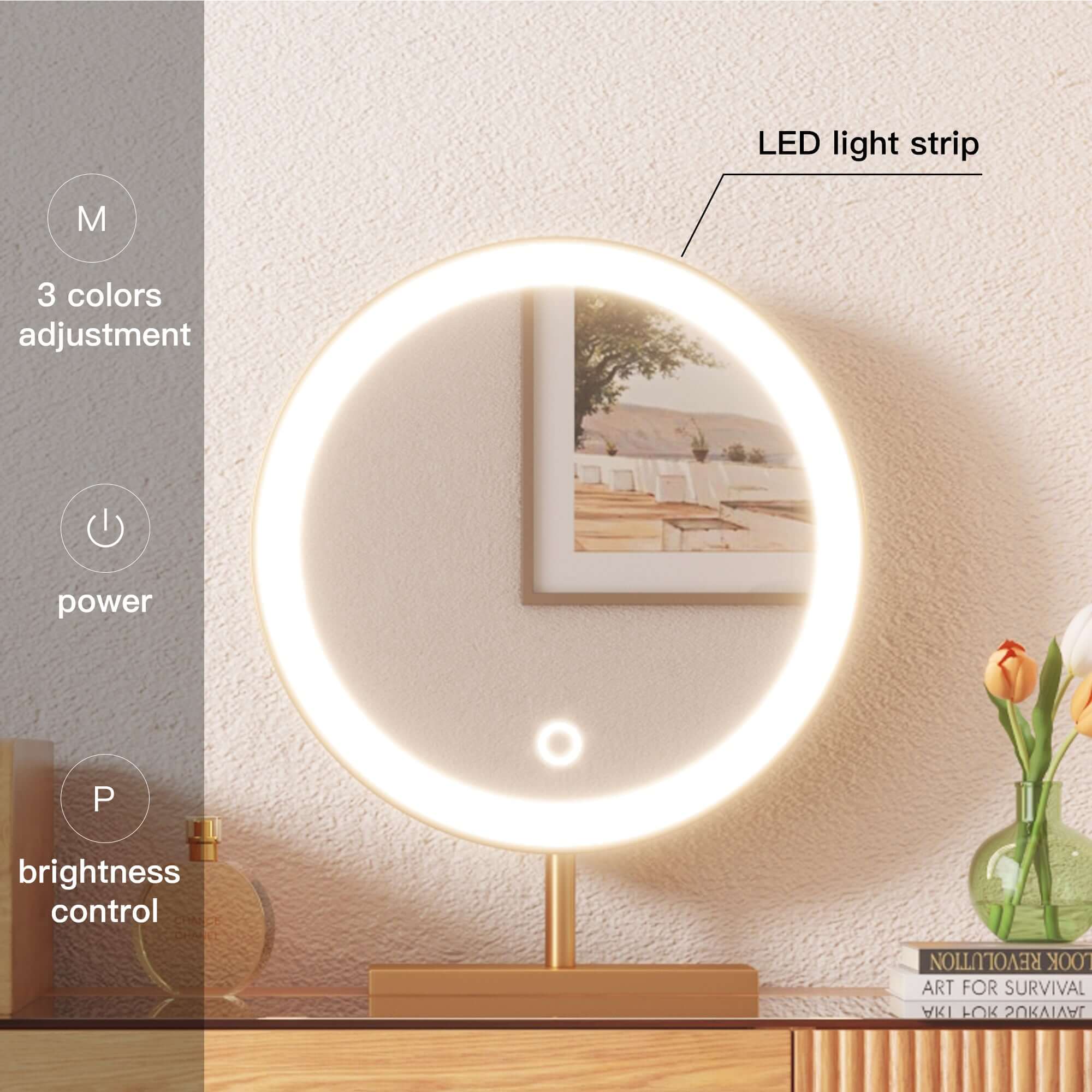 LED Vanity Mirror with Adjustable Brightness - Perfect for Makeup, Skincare & Grooming at Home or Salon