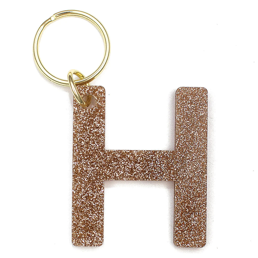 Custom Glitter Letter Keychain - Personalized Initial Keyring for Women & Girls - Perfect for Gifts, Backpacks, Purses & Key Organization