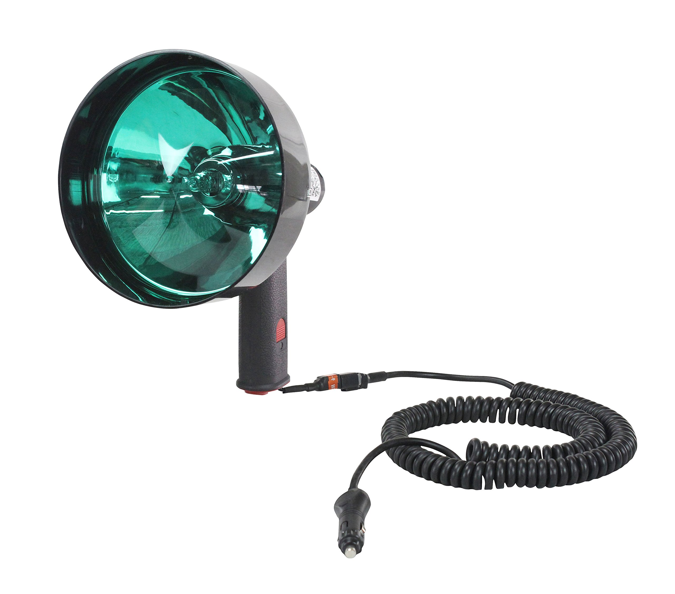 5 Million Candlepower Rechargeable Handheld Spotlight with Green Hunting Lens - 100W Halogen Light for Spot/Flood Combo - Perfect for Hunting, Camping, Emergency & Outdoor Adventures