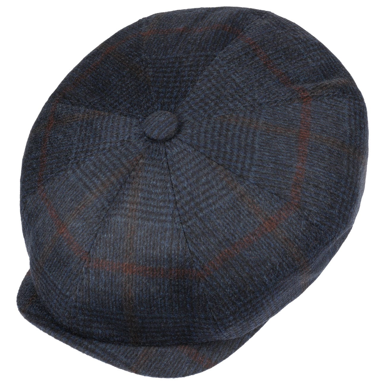 Stetson Hatteras Cashmere Check Newsboy Cap - Premium Wool Blend Flat Cap for Men, Winter Fashion Accessory | Perfect for Outdoor Activities, Casual Wear & Cold Weather