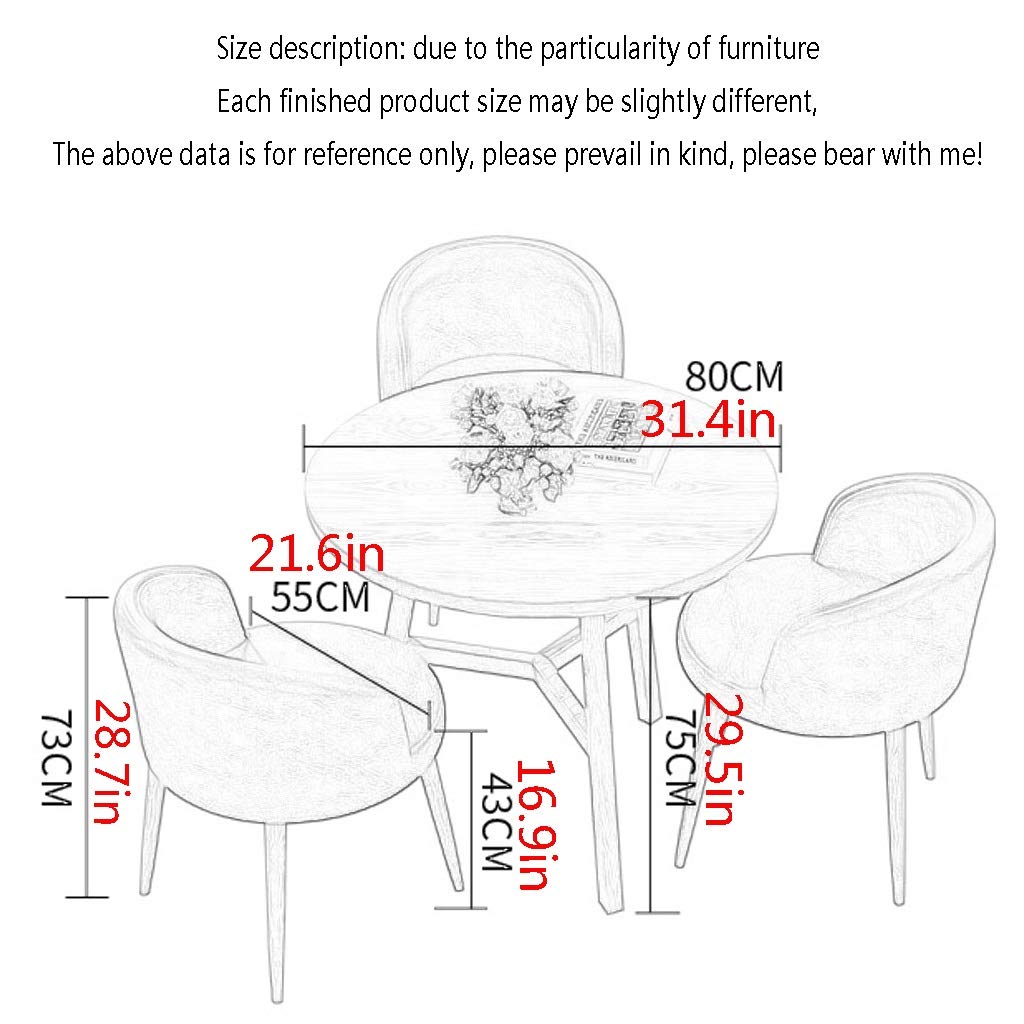 Modern Round Dining Table Set with 3 Vintage Leather Chairs - Office, Living Room, Kitchen, Coffee Shop, Beauty Salon, Cinema & Library Furniture - Green