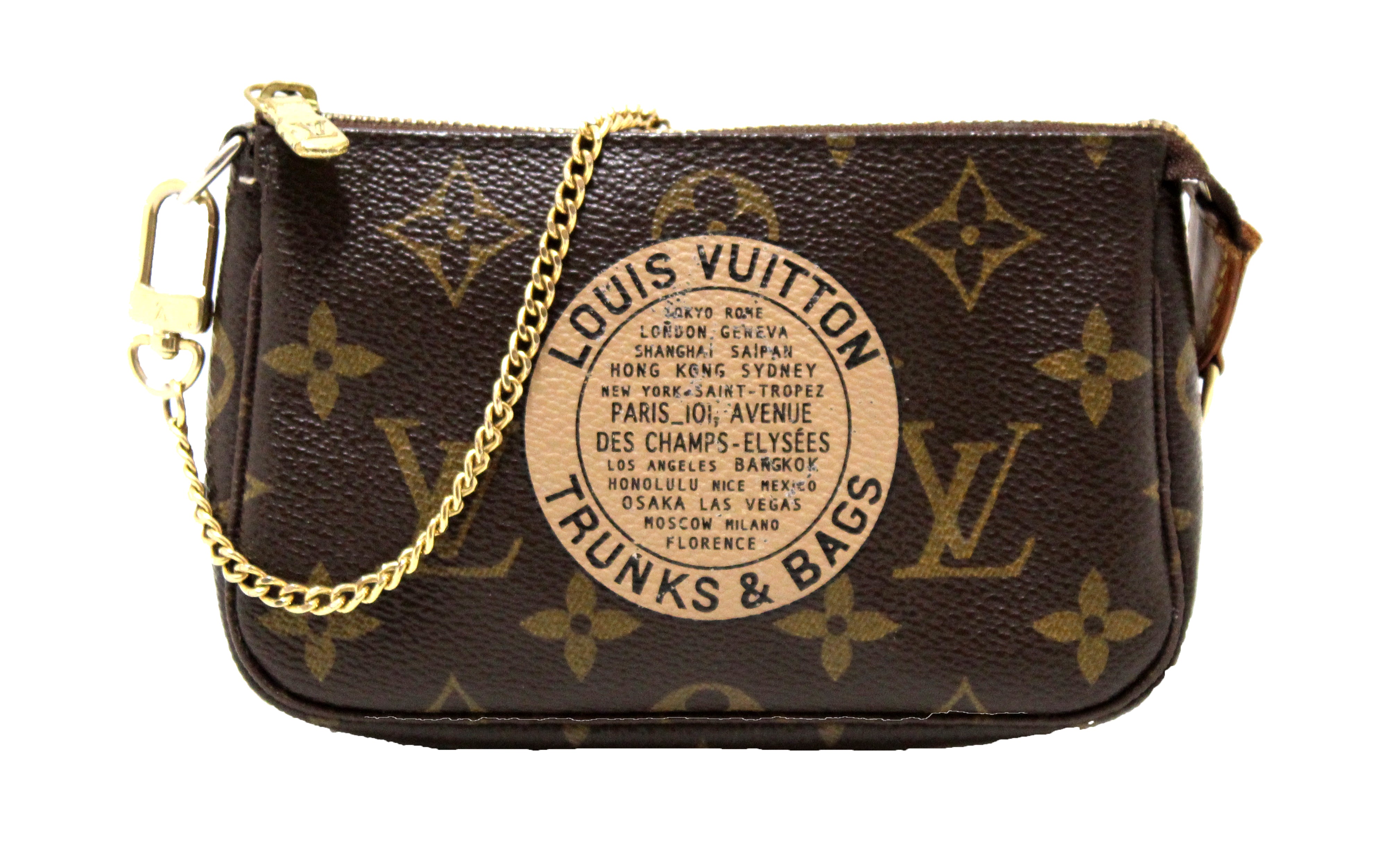 Authentic Louis Vuitton Monogram Canvas Mini Pochette Bag - Classic Trunks Collection | Perfect for Everyday Use, Travel & Special Occasions