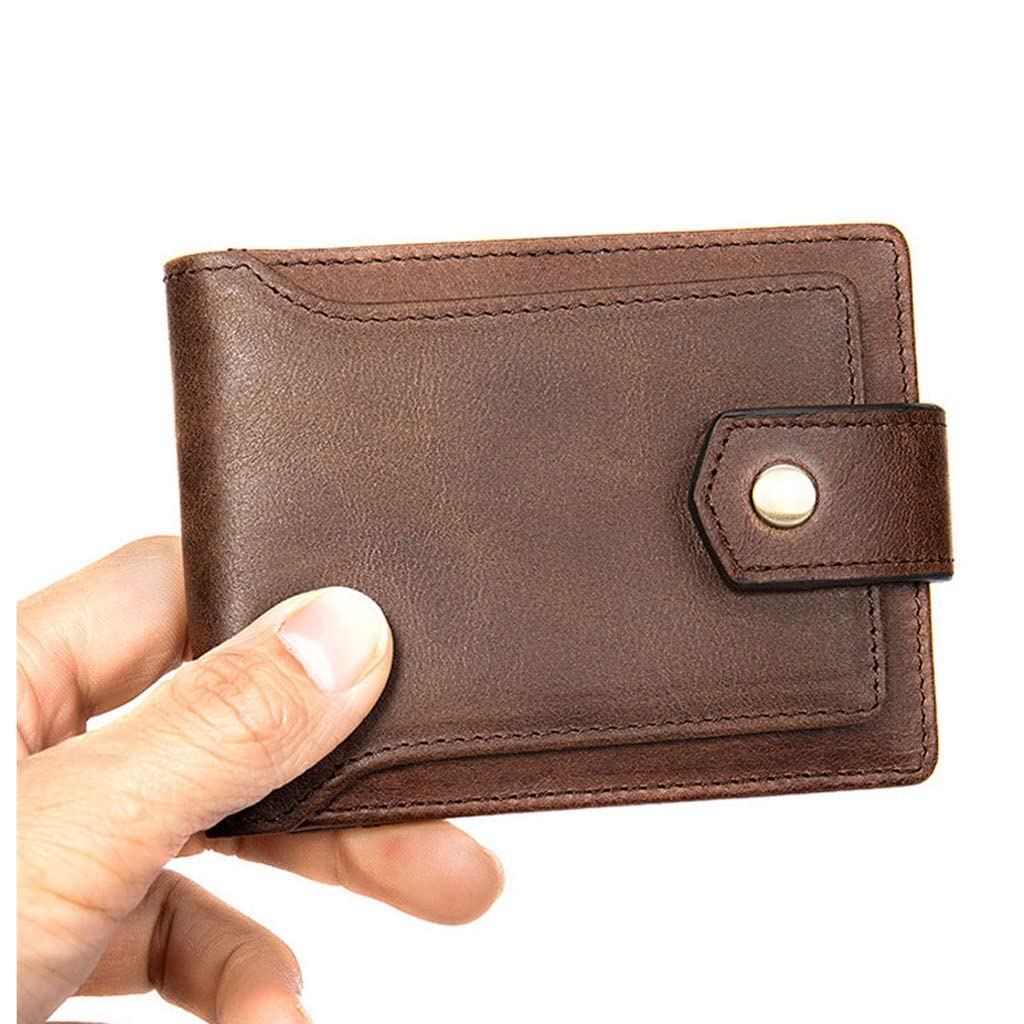 Premium Genuine Leather Men's Wallet - Slim RFID Blocking Bifold Wallet with Large Capacity & Coin Pocket - Ideal for Everyday Use, Travel & Business (Color: A, Size: One Size)