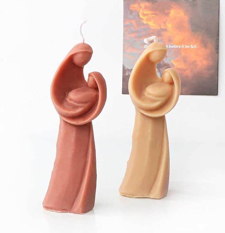 MATIN IMPEX Virgin Mary Embracing Children Silicone Candle Mold - DIY Resin, Aromatherapy, Handmade Wax & Soap Molds for Home Decor (WCM417) - Perfect for Religious Crafts, Gift Making & Holiday Decorations