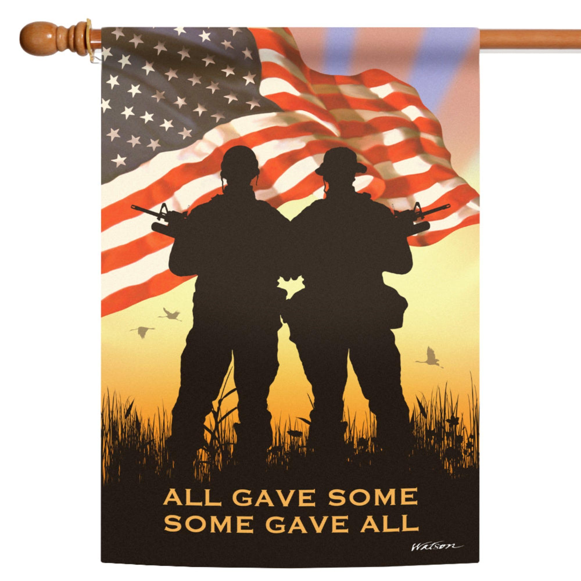 Toland Home Garden 1010398 Double Sided Patriotic American Flag 28x40 Inch - All Weather Outdoor Military Yard Decoration for House, Garden & Porch | Perfect for Memorial Day, Veterans Day & 4th of July Celebrations