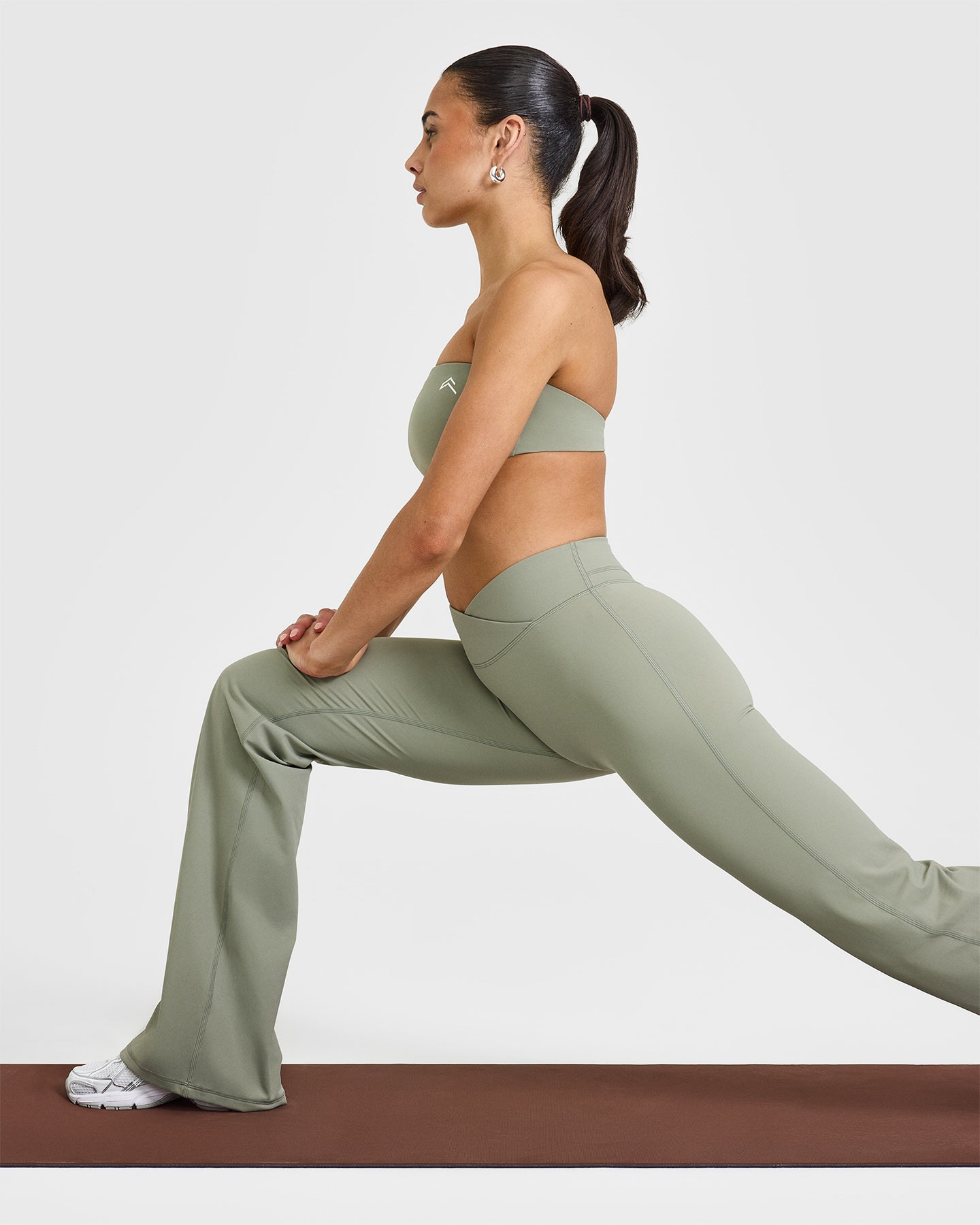 Soft Sage Green Flared Pants for Women | High Waist Wide Leg Yoga Pants | Perfect for Yoga, Lounge & Casual Wear